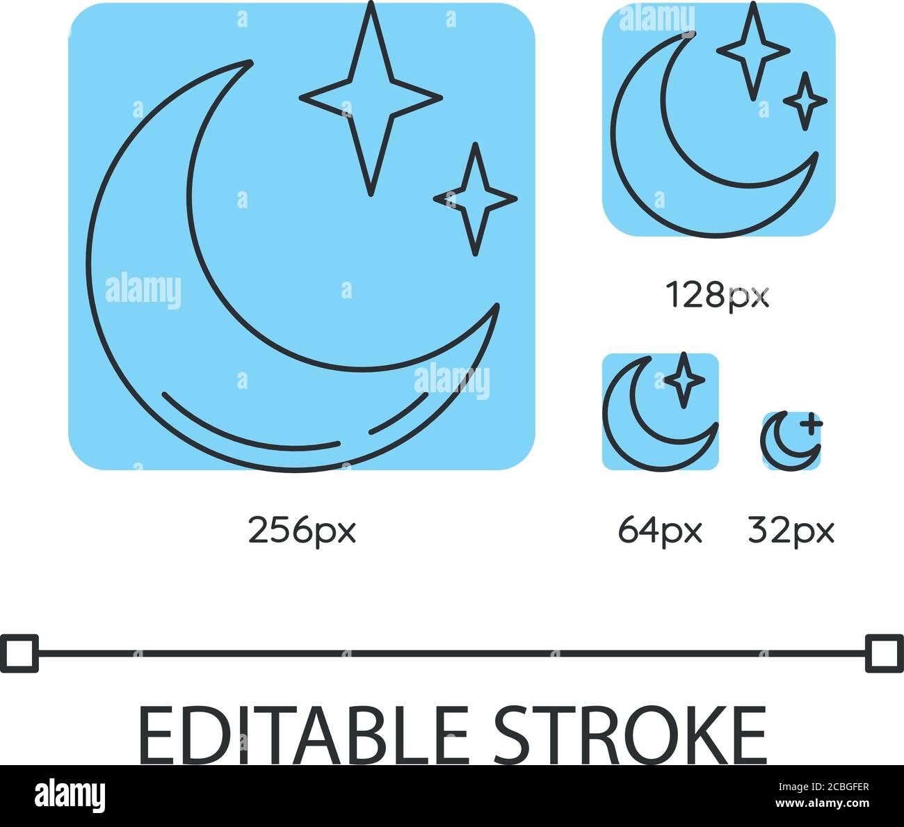 Clear night sky turquoise linear icons set Stock Vector Image & Art - Alamy