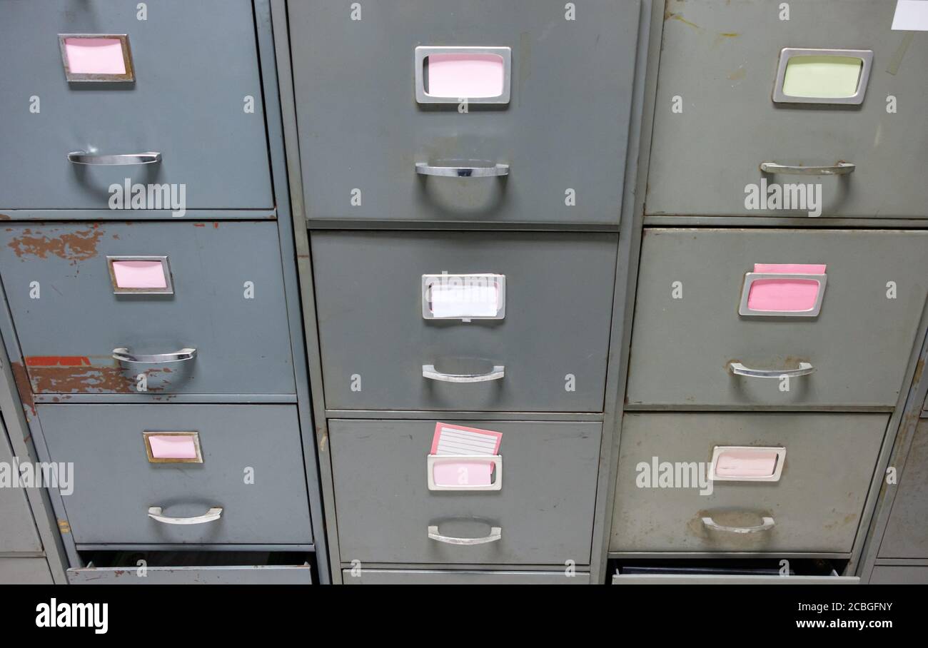 Old filing with the label frame for storage the private