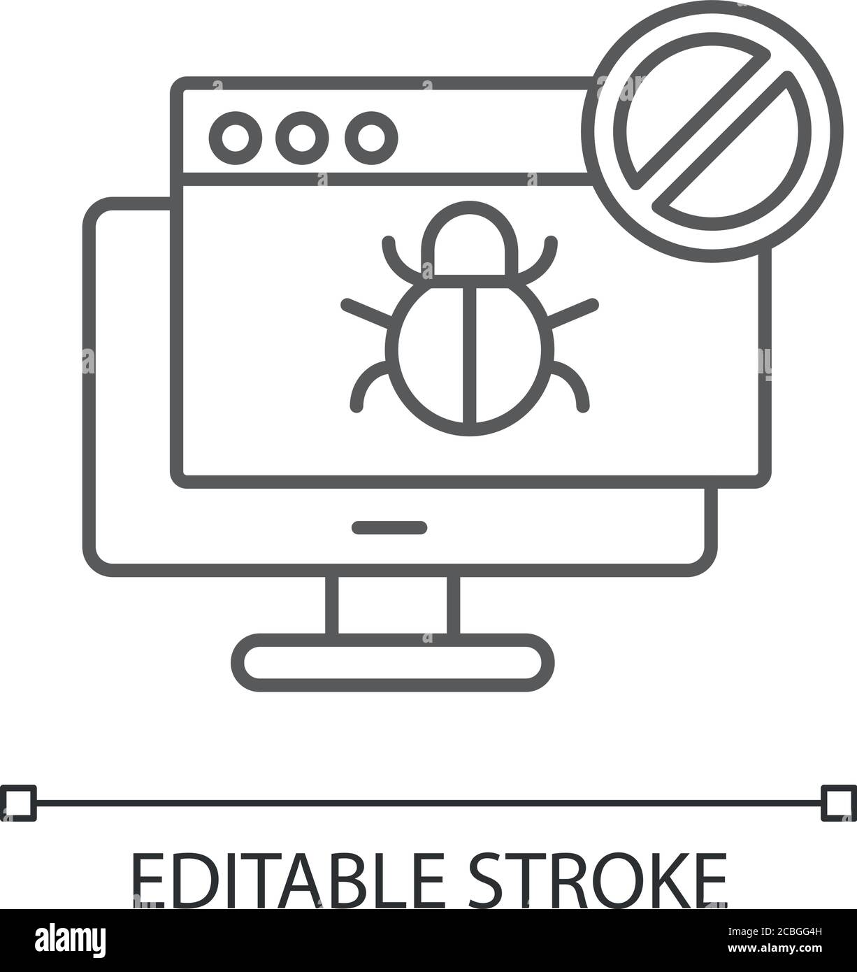 Forbidden website linear icon Stock Vector Image & Art - Alamy