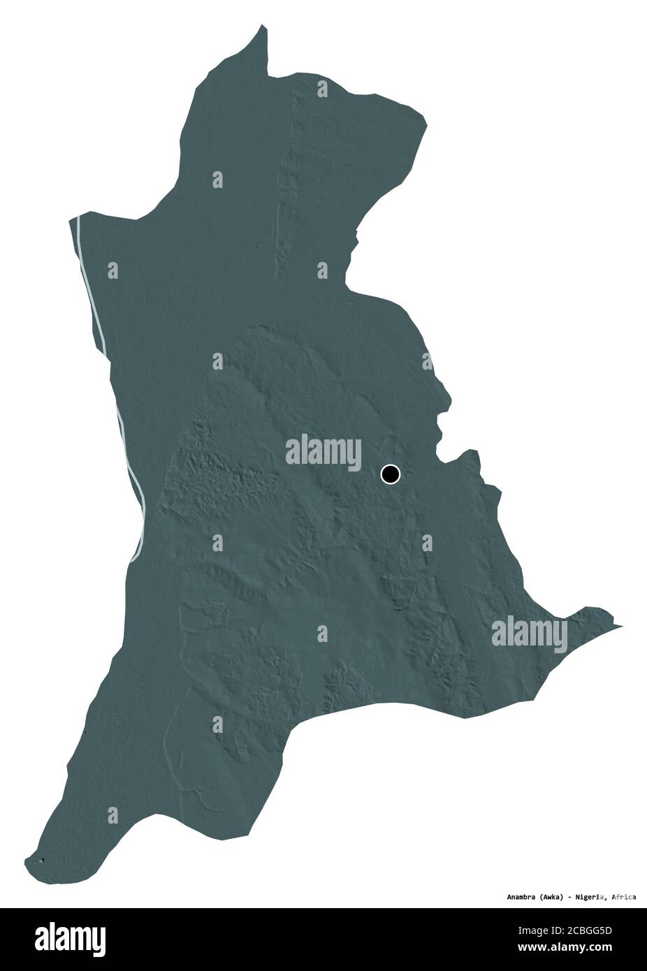 Map Of Anambra State Shape Of Anambra, State Of Nigeria, With Its Capital Isolated On A Solid  Color Background. Colored Elevation Map. 3D Rendering Stock Photo - Alamy