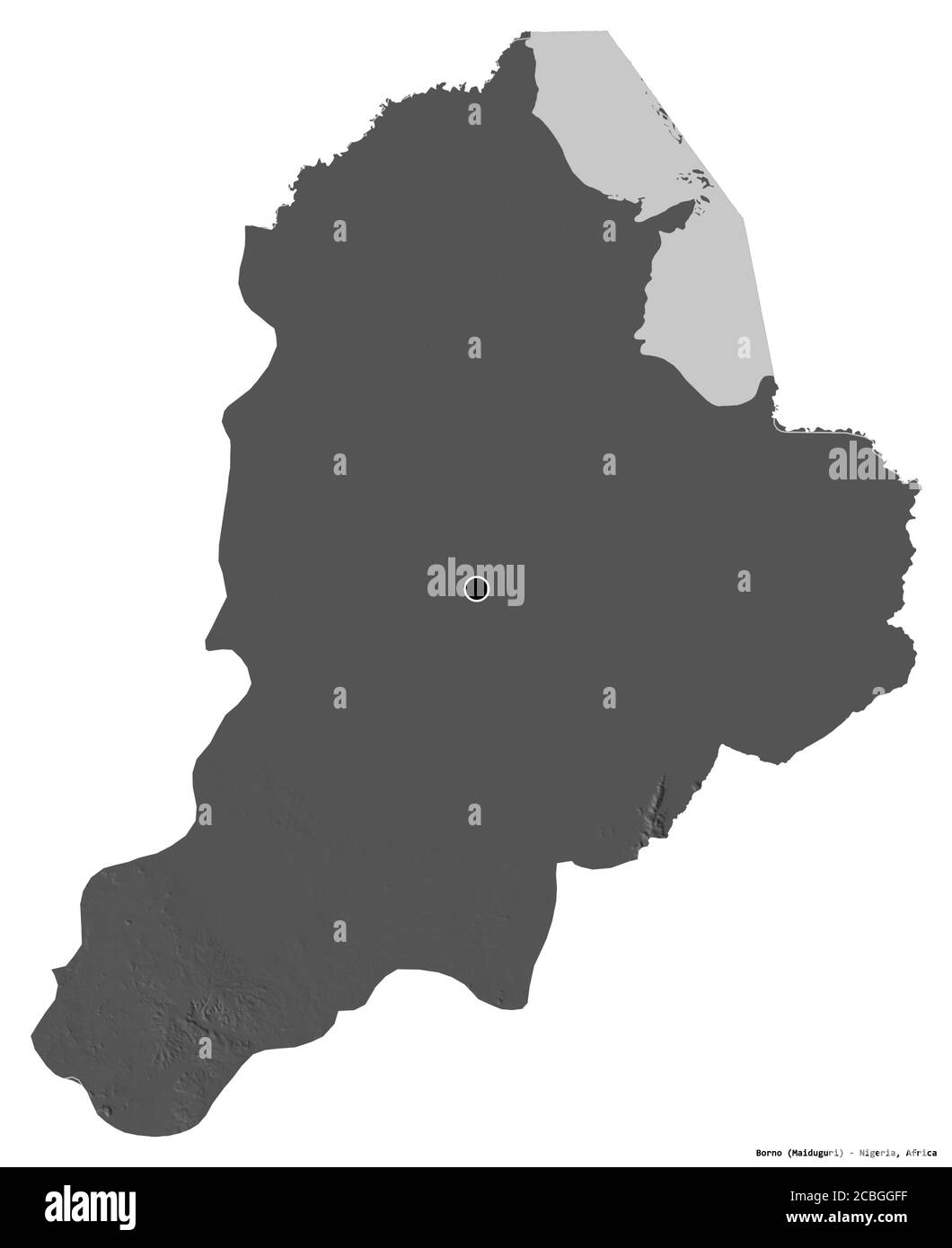 Map Of Borno State Shape Of Borno, State Of Nigeria, With Its Capital Isolated On White  Background. Bilevel Elevation Map. 3D Rendering Stock Photo - Alamy