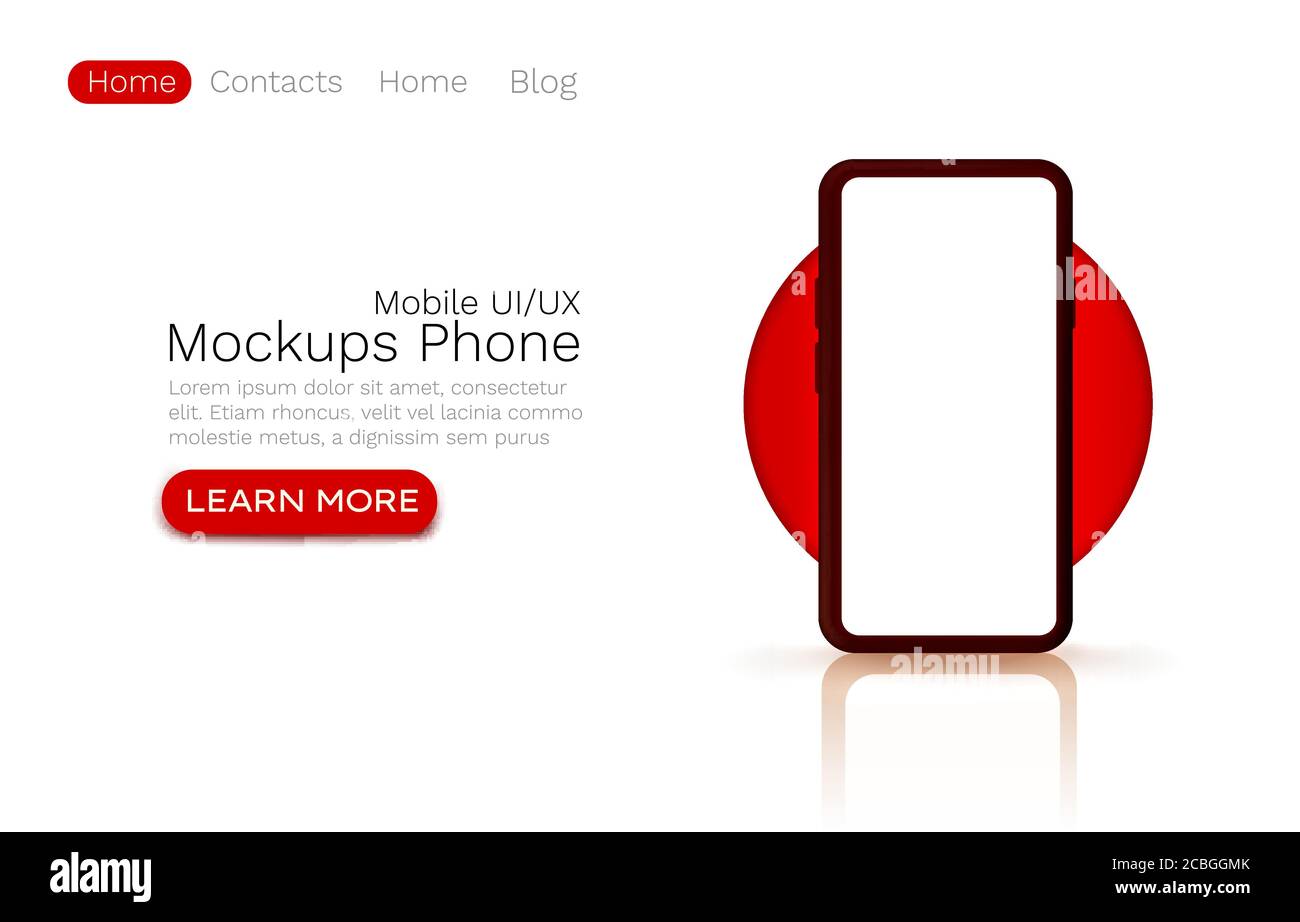 Mockups ui template, web site banner app screen. Vector illustration Stock Vector
