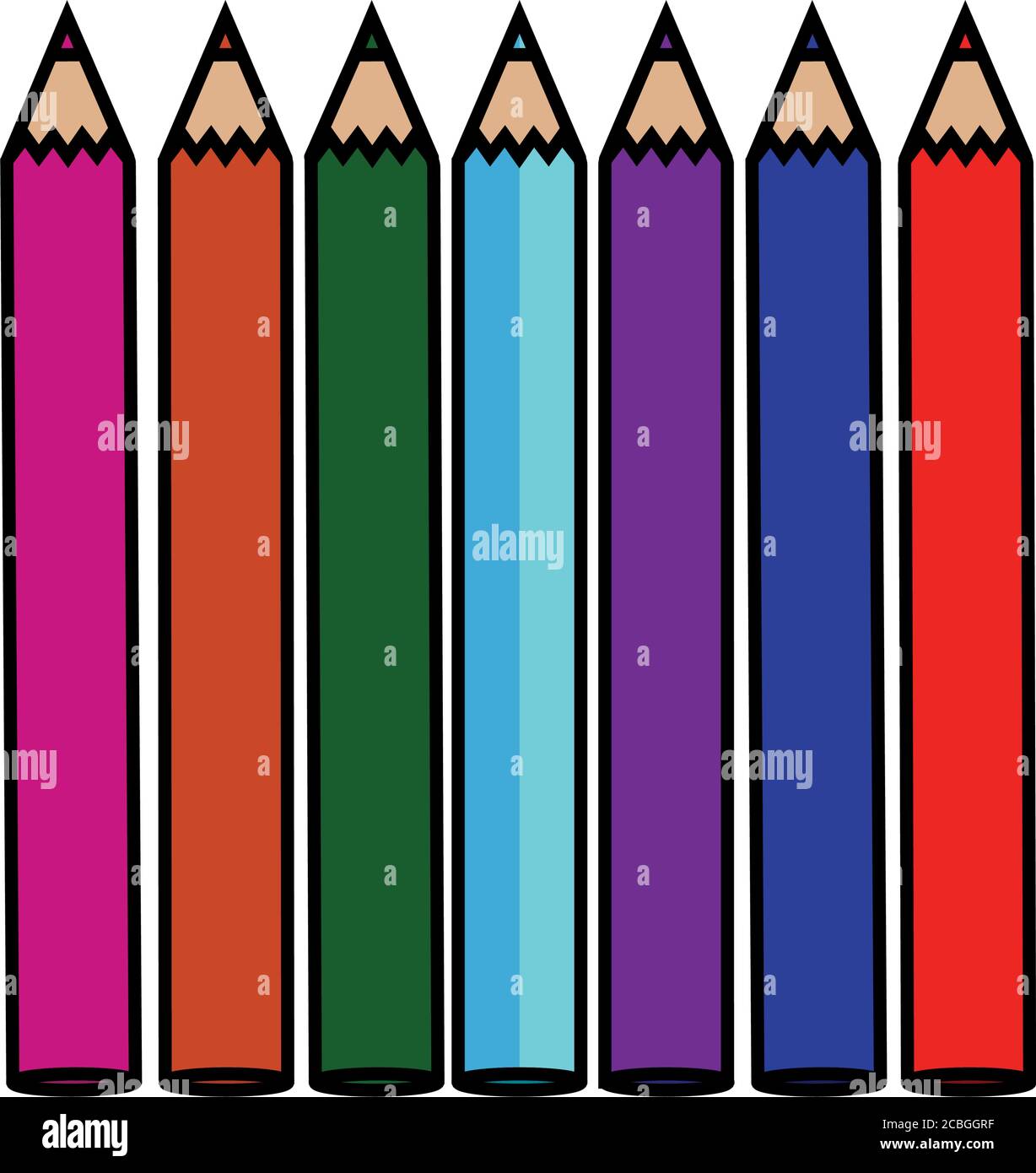 Set of colored pencils Stock Vector