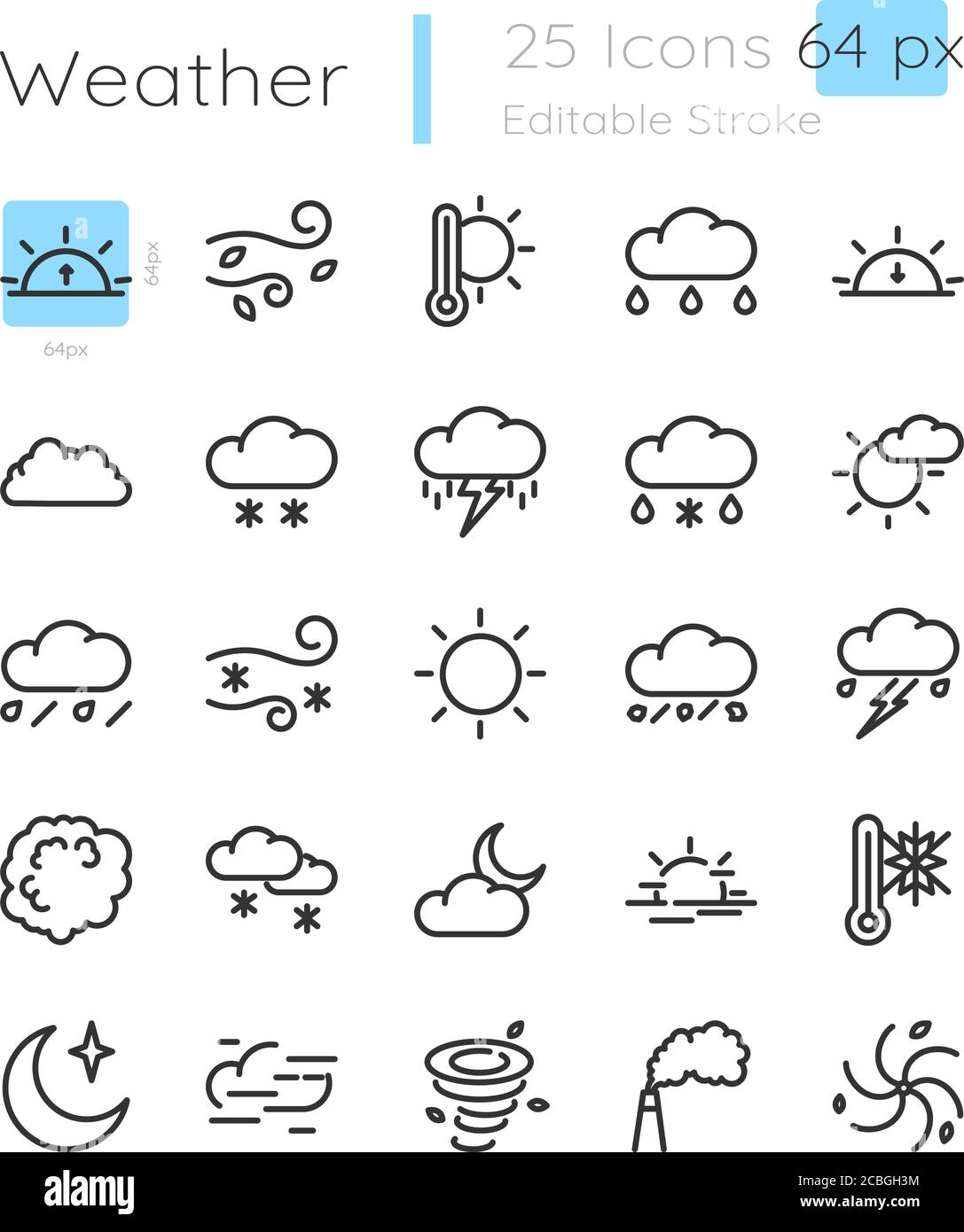 Meteorology linear icons set Stock Vector Image & Art Alamy
