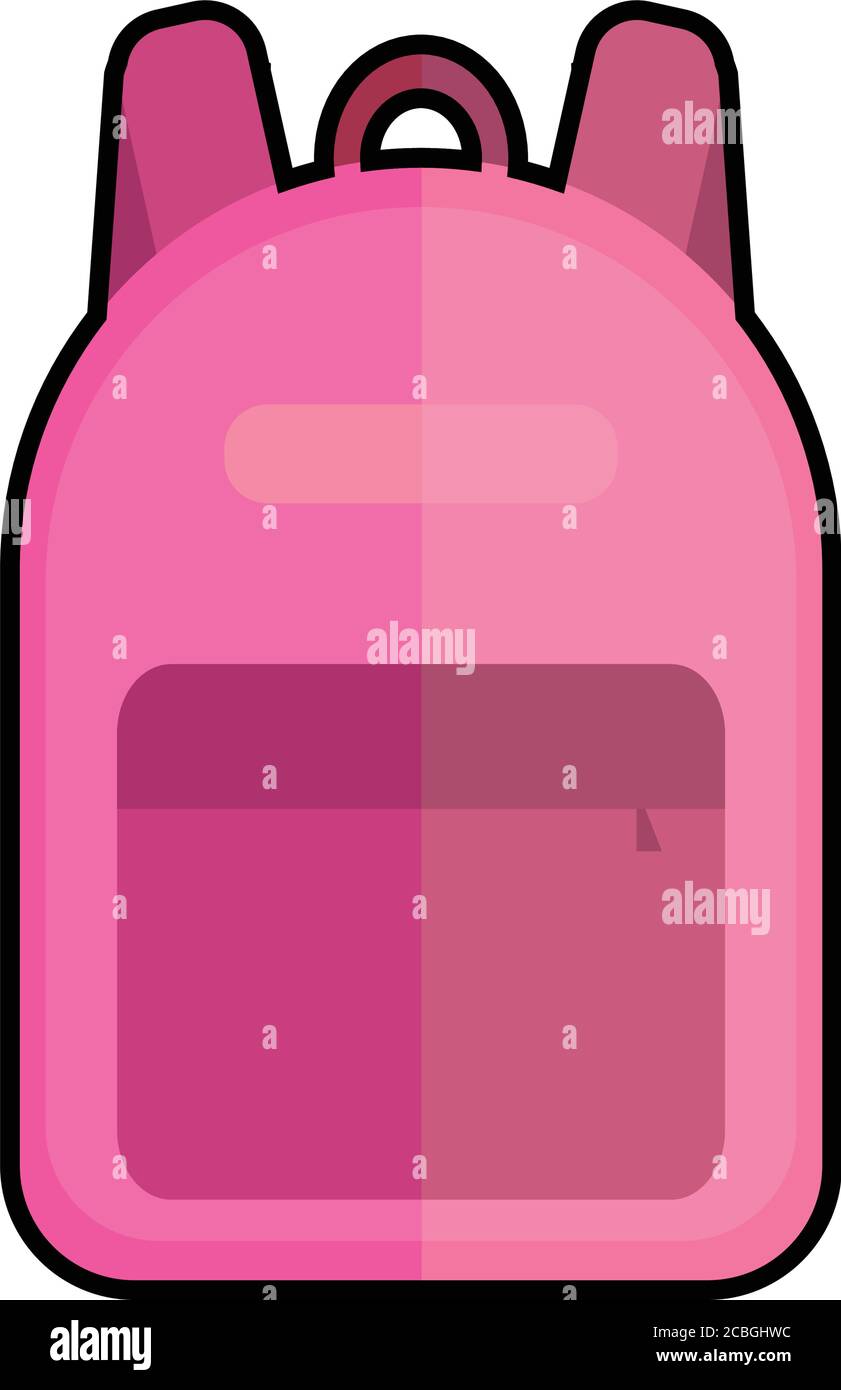 Isolated pink school bag icon Stock Vector