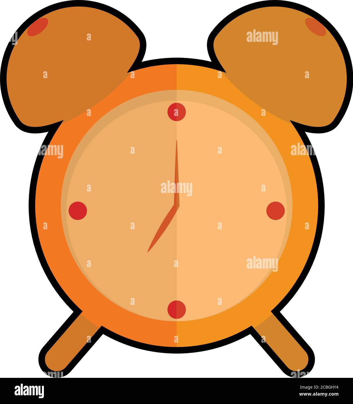 Isolated ornage alarm clock icon Stock Vector