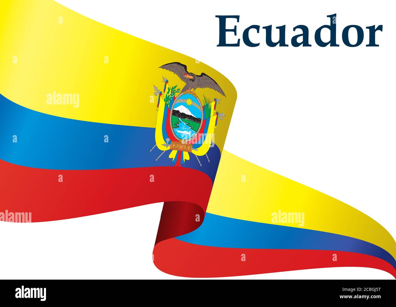 Flag of Ecuador, Republic of Ecuador. Template for award design, an ...