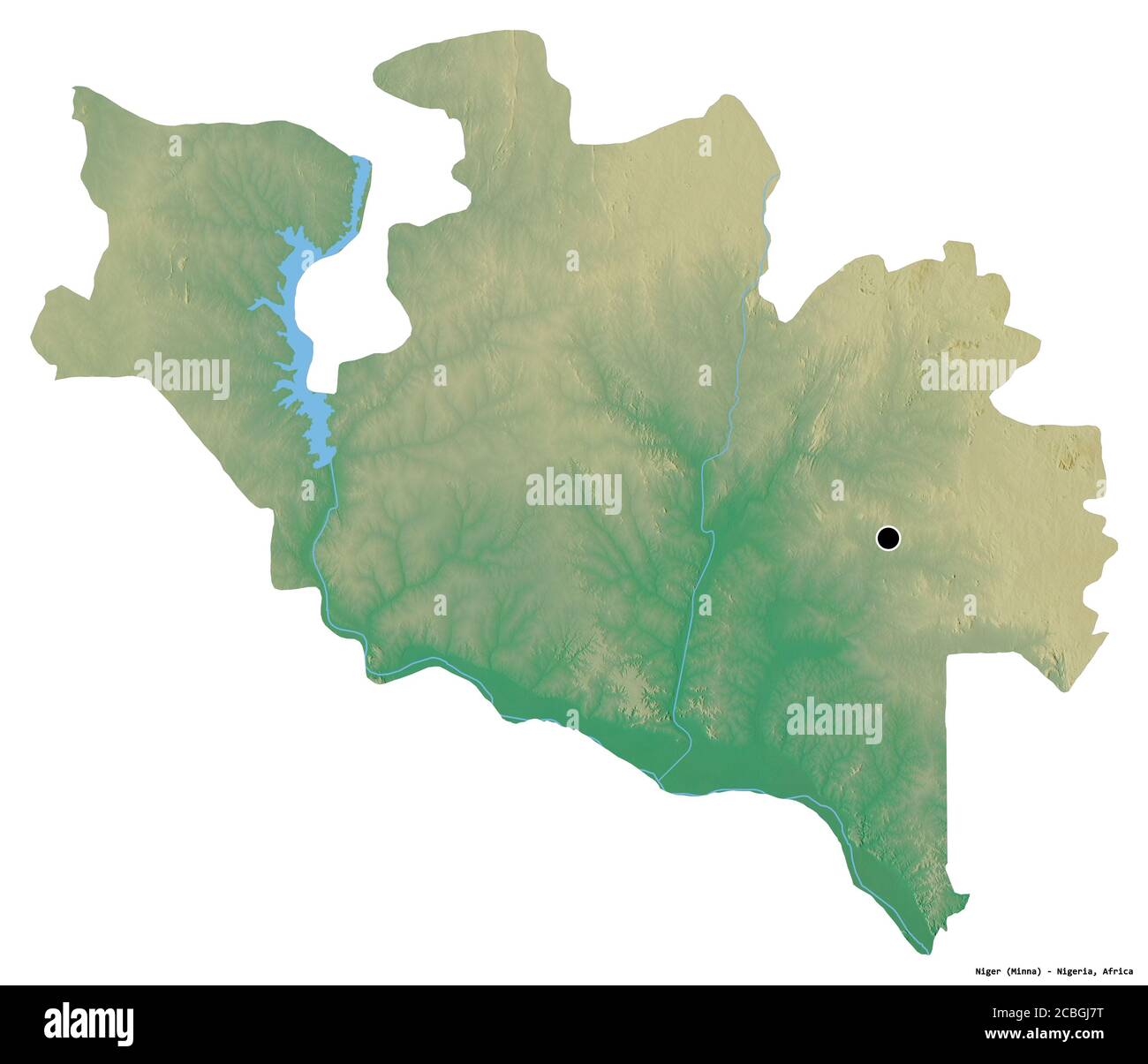 Map Of Niger State Nigeria Shape Of Niger, State Of Nigeria, With Its Capital Isolated On White  Background. Topographic Relief Map. 3D Rendering Stock Photo - Alamy