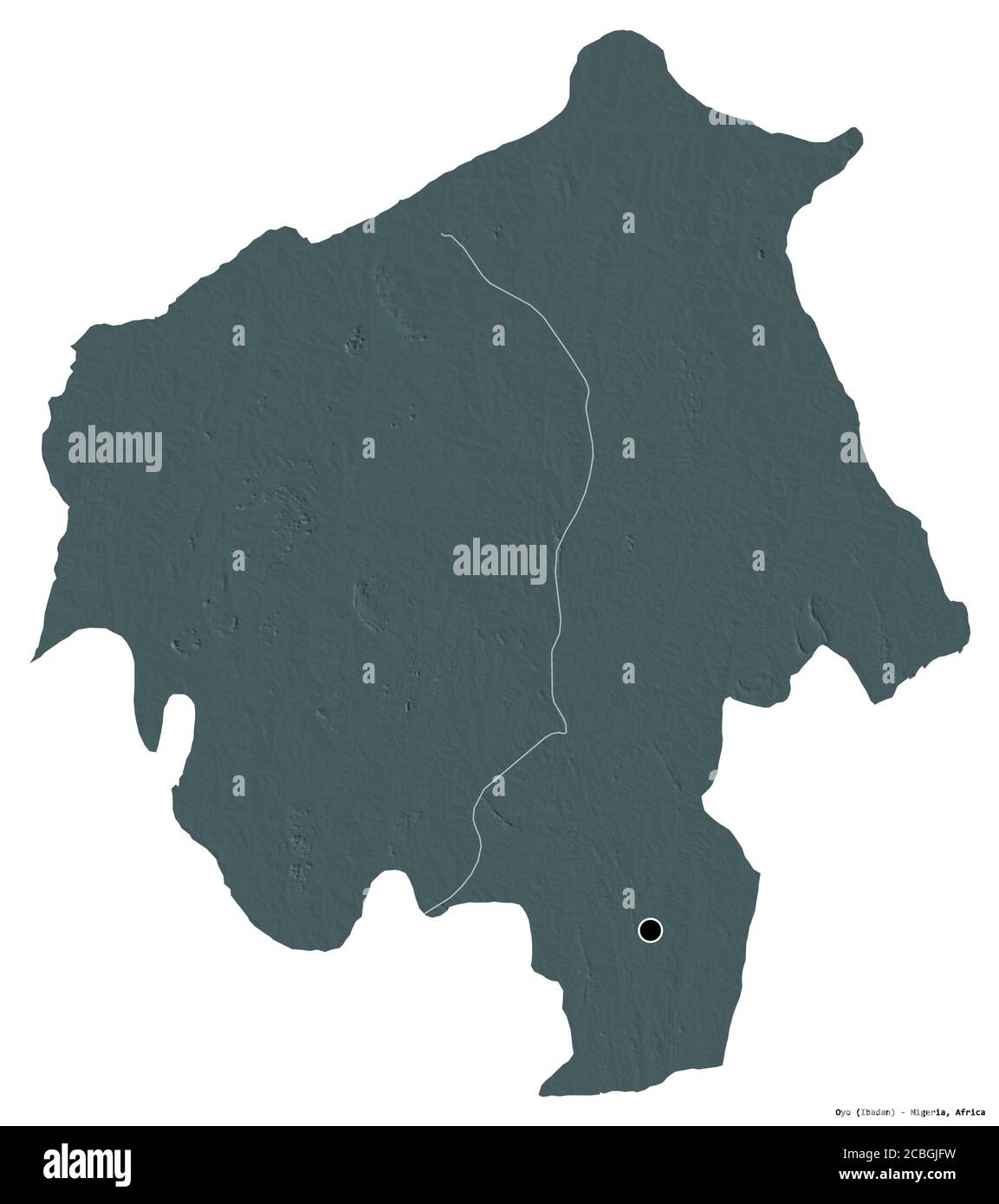 Map Of Oyo State Nigeria Shape Of Oyo, State Of Nigeria, With Its Capital Isolated On A Solid Color  Background. Colored Elevation Map. 3D Rendering Stock Photo - Alamy