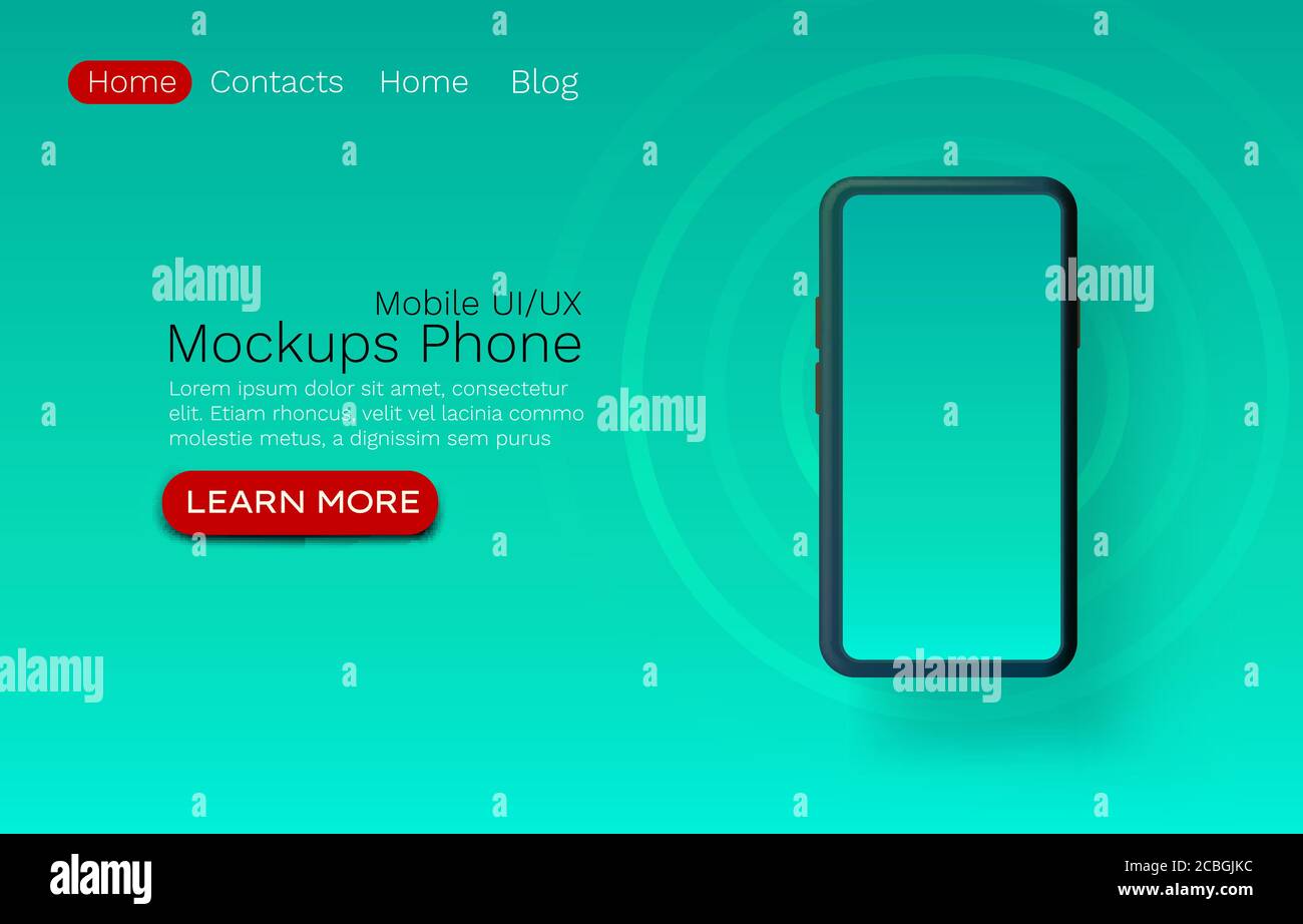 Mockups ui template, web site banner app screen. Vector illustration Stock Vector
