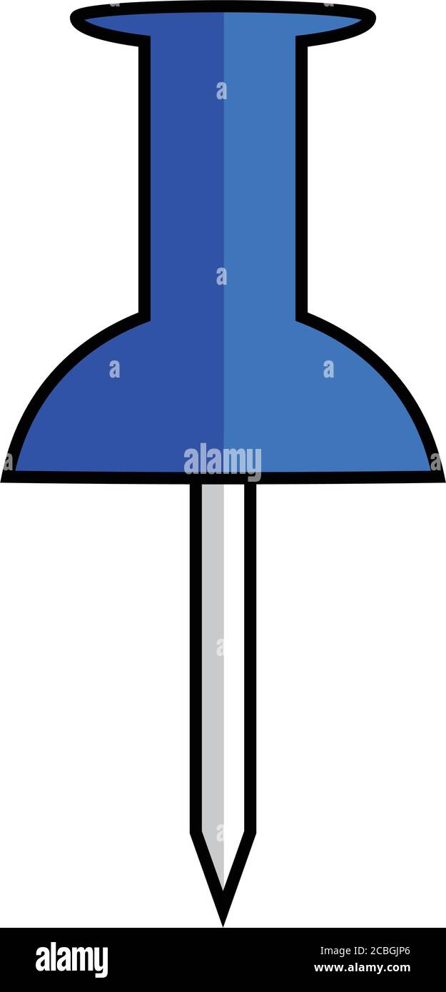 Blue pushpin icon Stock Vector
