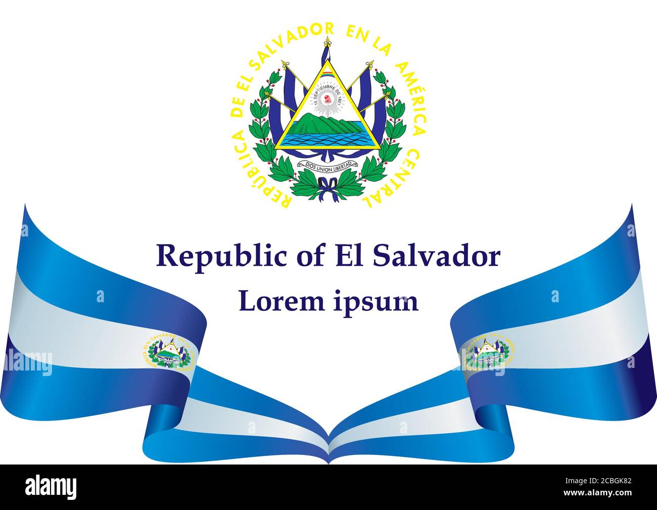 Flag of El Salvador, Republic of El Salvador. Template for award design