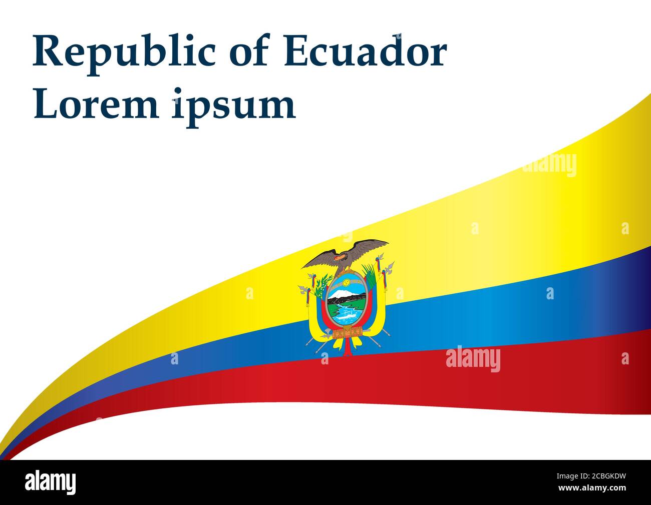 Flag of Ecuador, Republic of Ecuador. Template for award design, an ...
