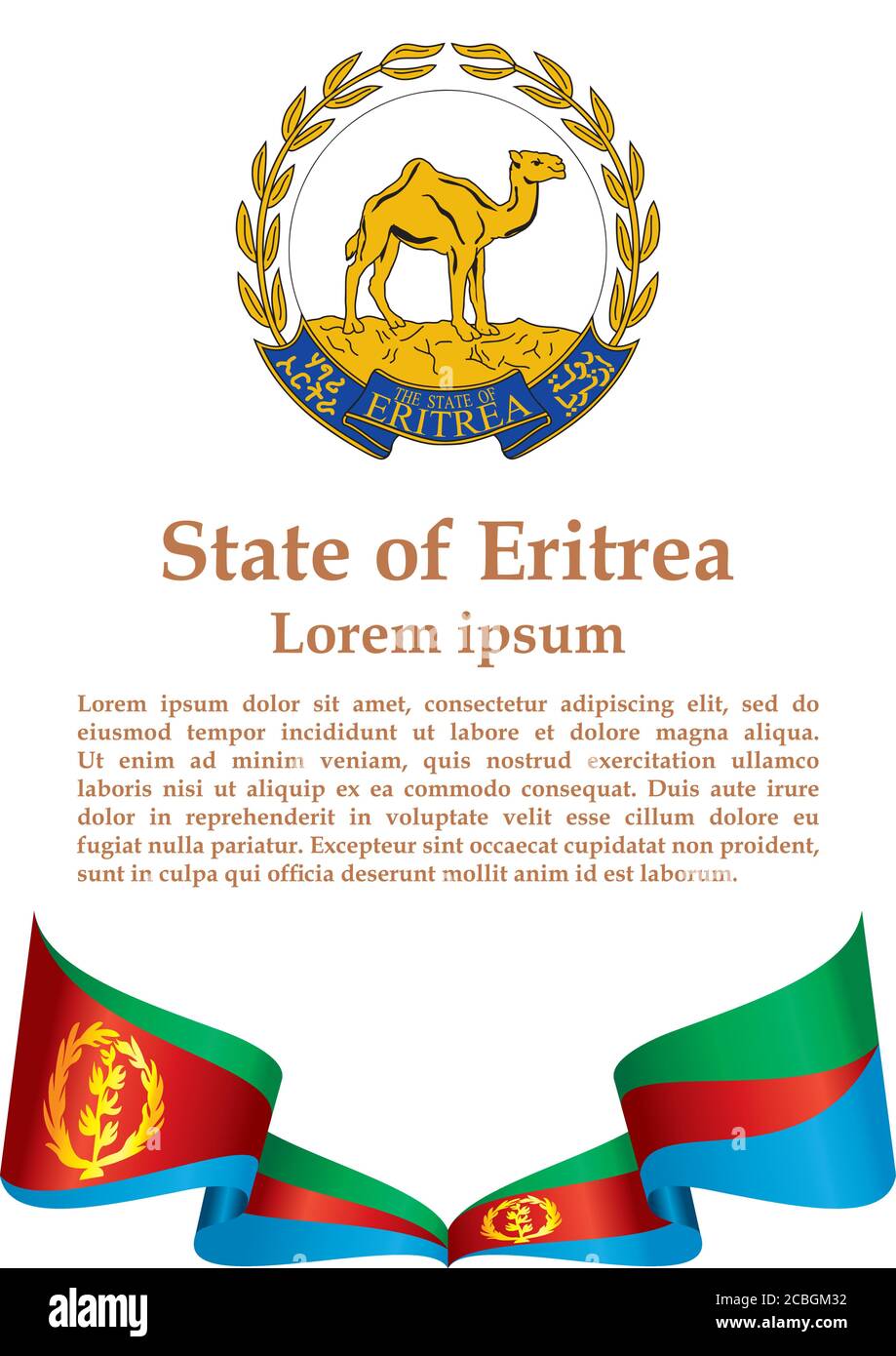 Flag of Eritrea, State of Eritrea, is a country in the Horn of Africa