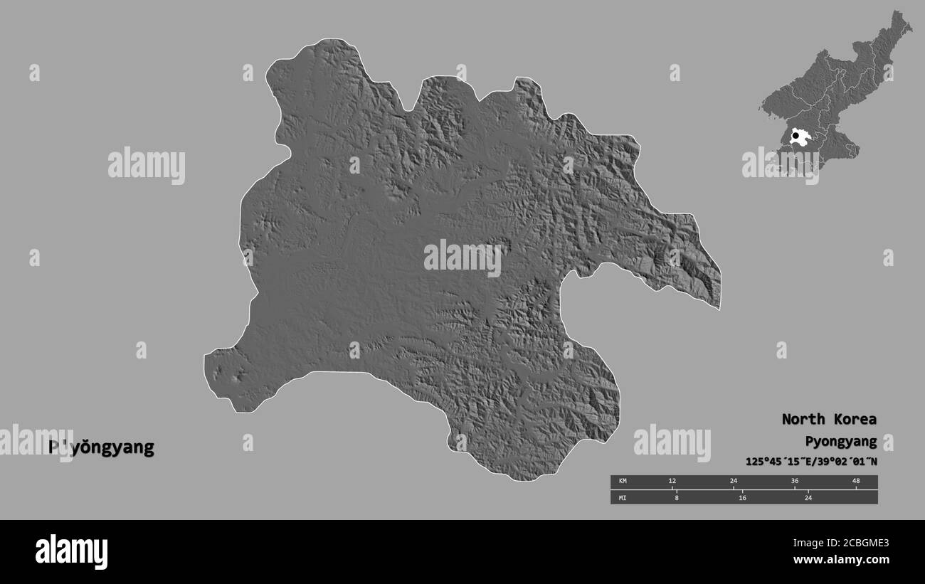 Shape of P'yŏngyang, special city of North Korea, with its capital ...