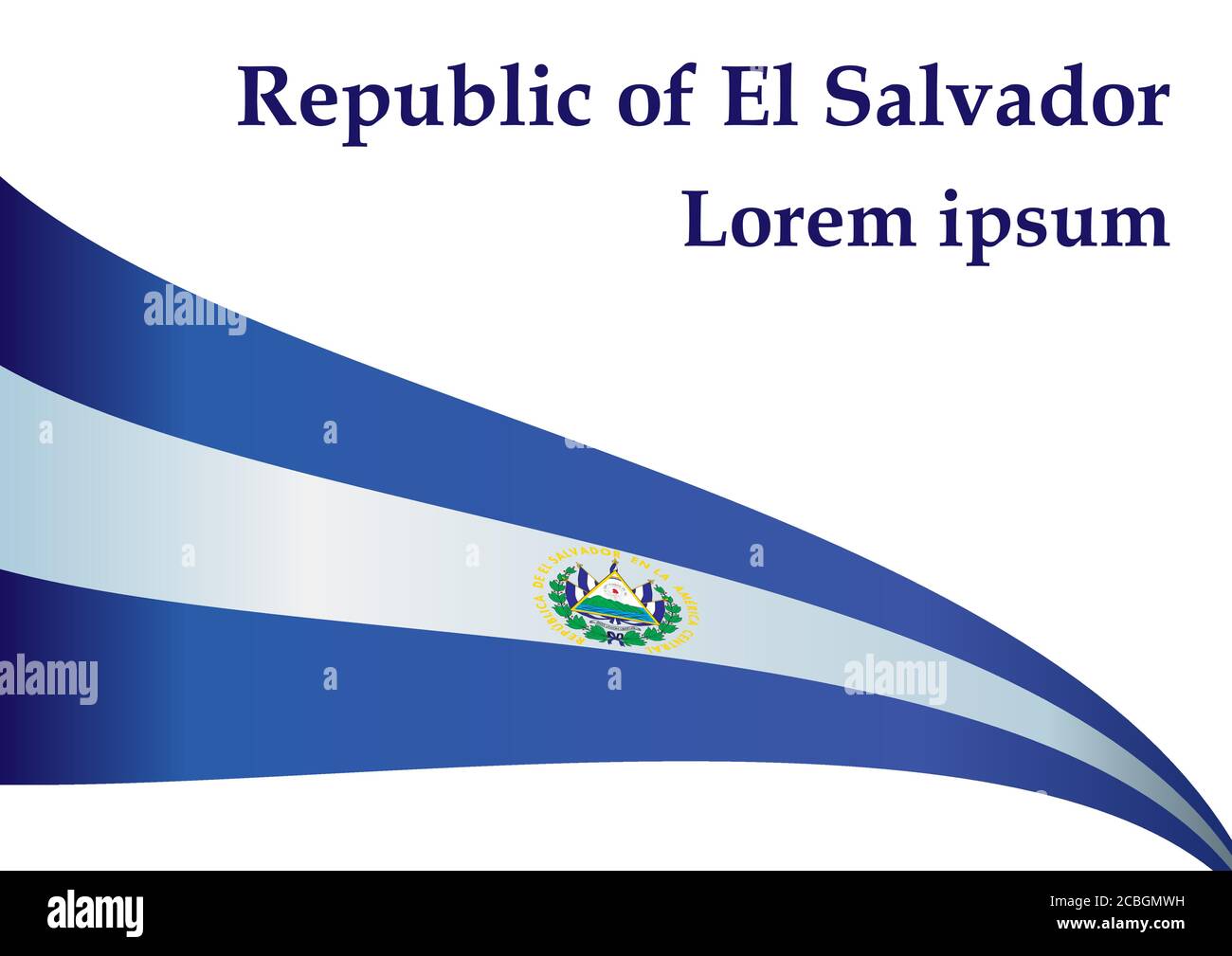 Flag of El Salvador, Republic of El Salvador. Template for award design, an official document with the flag of El Salvador. Stock Vector