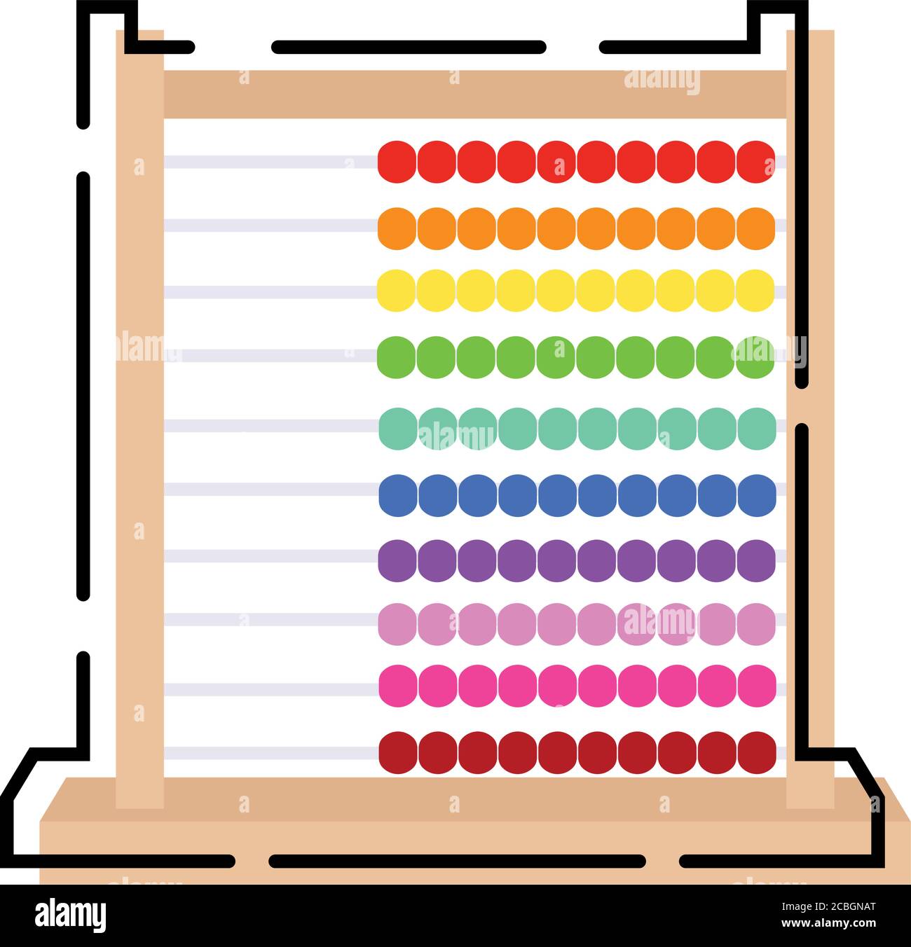 Isolated colored abacus icon Stock Vector