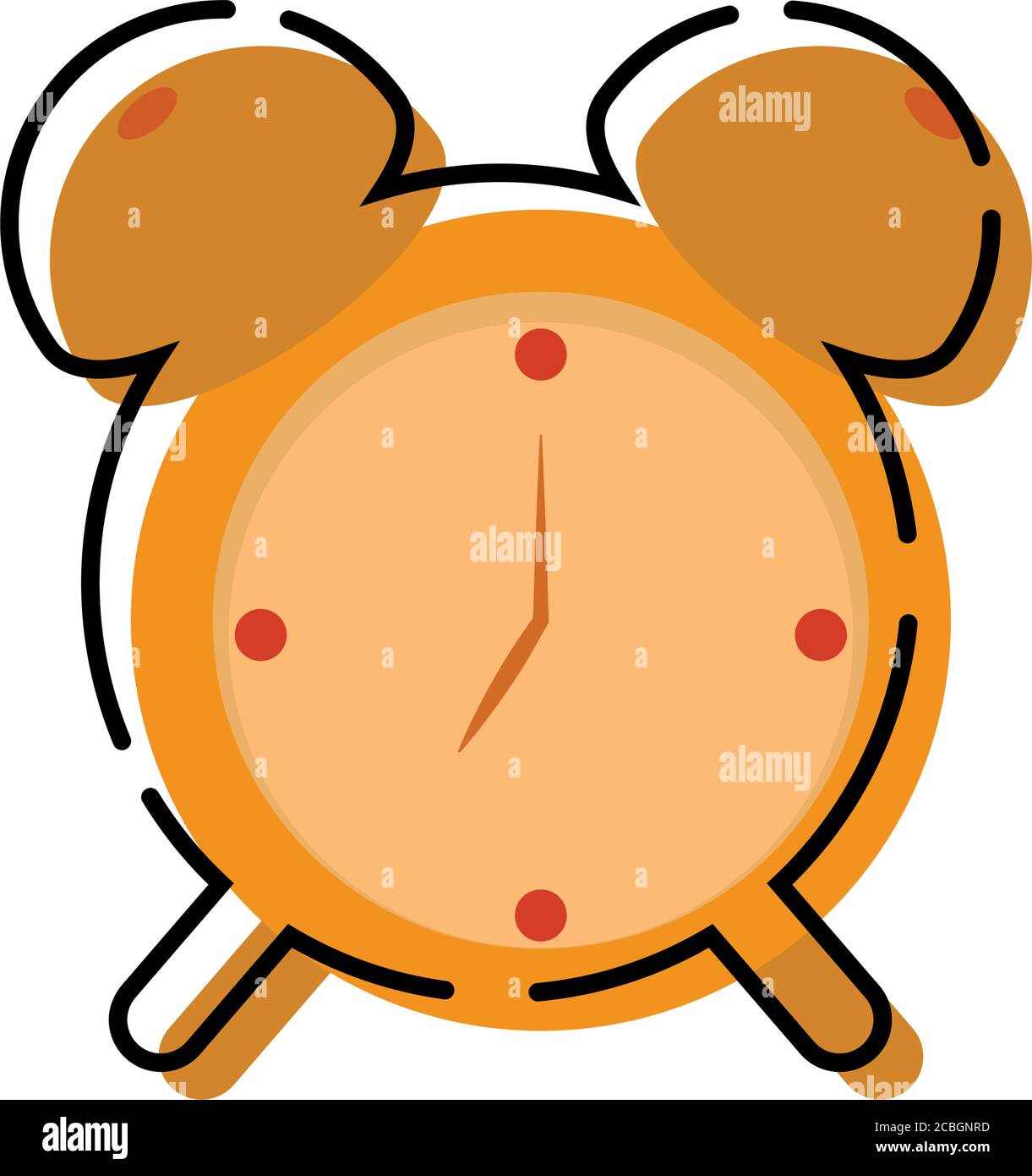 Isolated ornage alarm clock icon Stock Vector