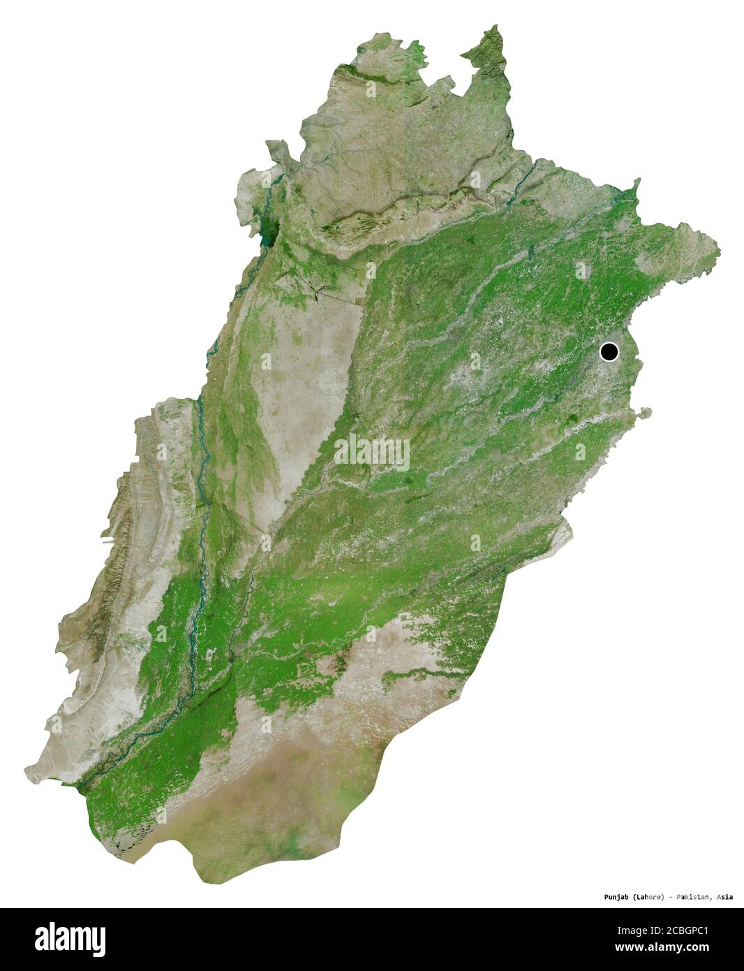 Shape Of Punjab Province Of Pakistan With Its Capital Isolated On Shape Of Punjab Province Of Pakistan With Its Capital Isolated On
