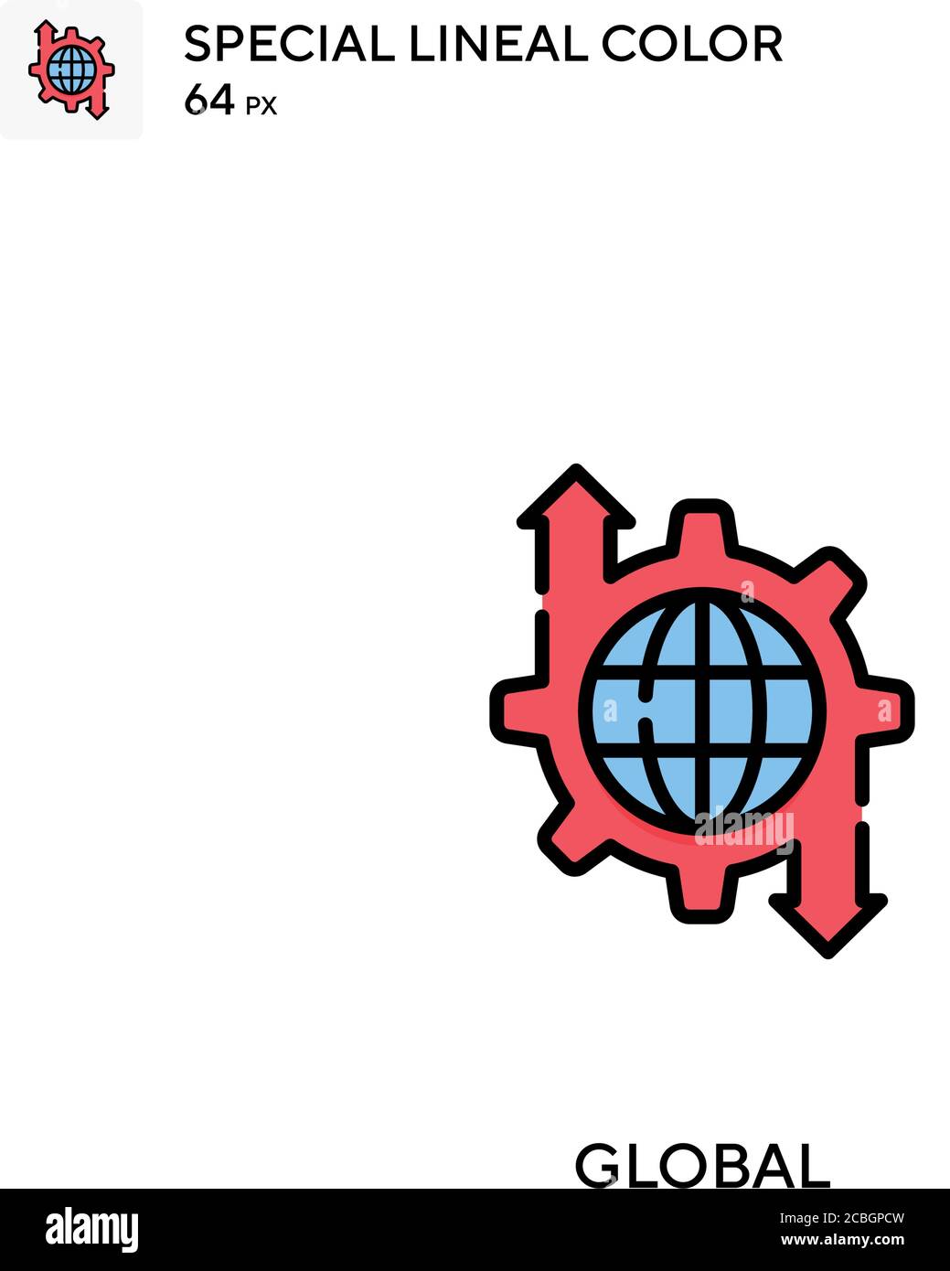 Global special lineal color vector icon. Global icons for your business project Stock Vector
