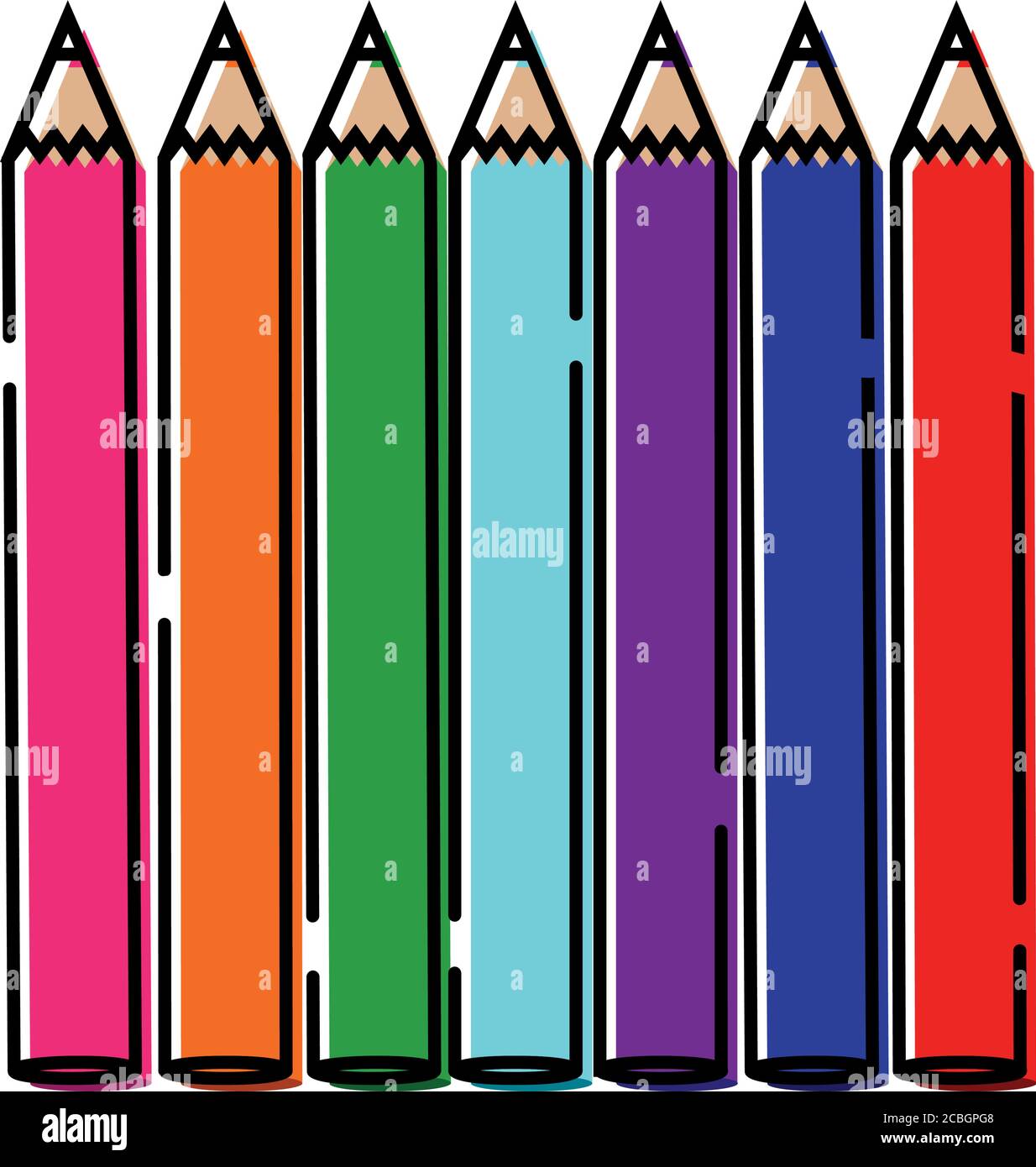 Set of colored pencils Stock Vector