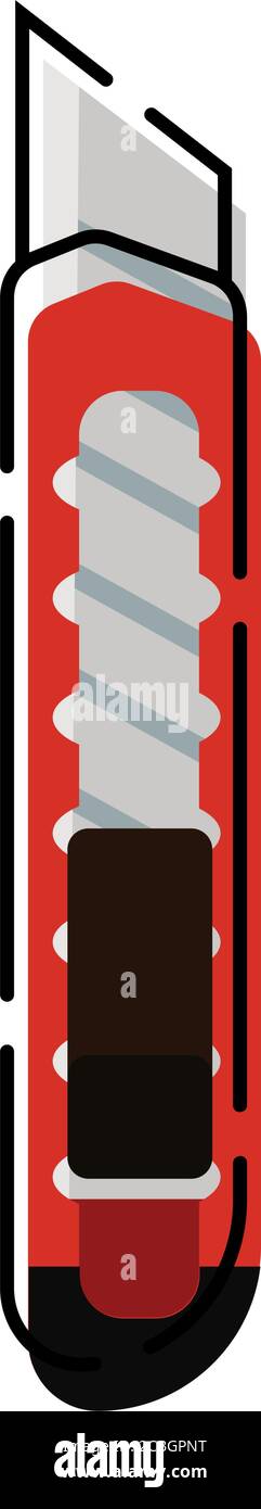 Isolated red paper scalpel Stock Vector
