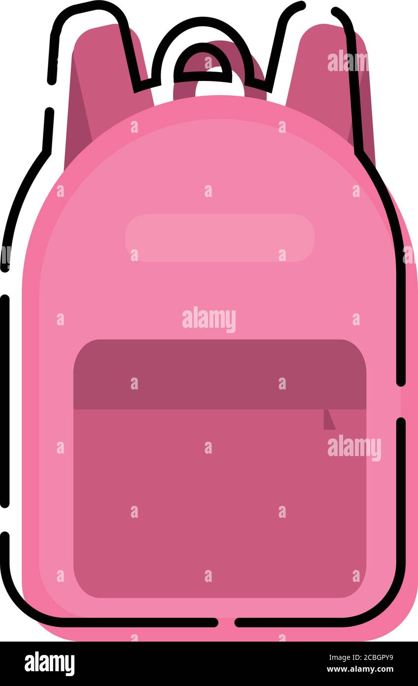 Isolated pink school bag icon Stock Vector