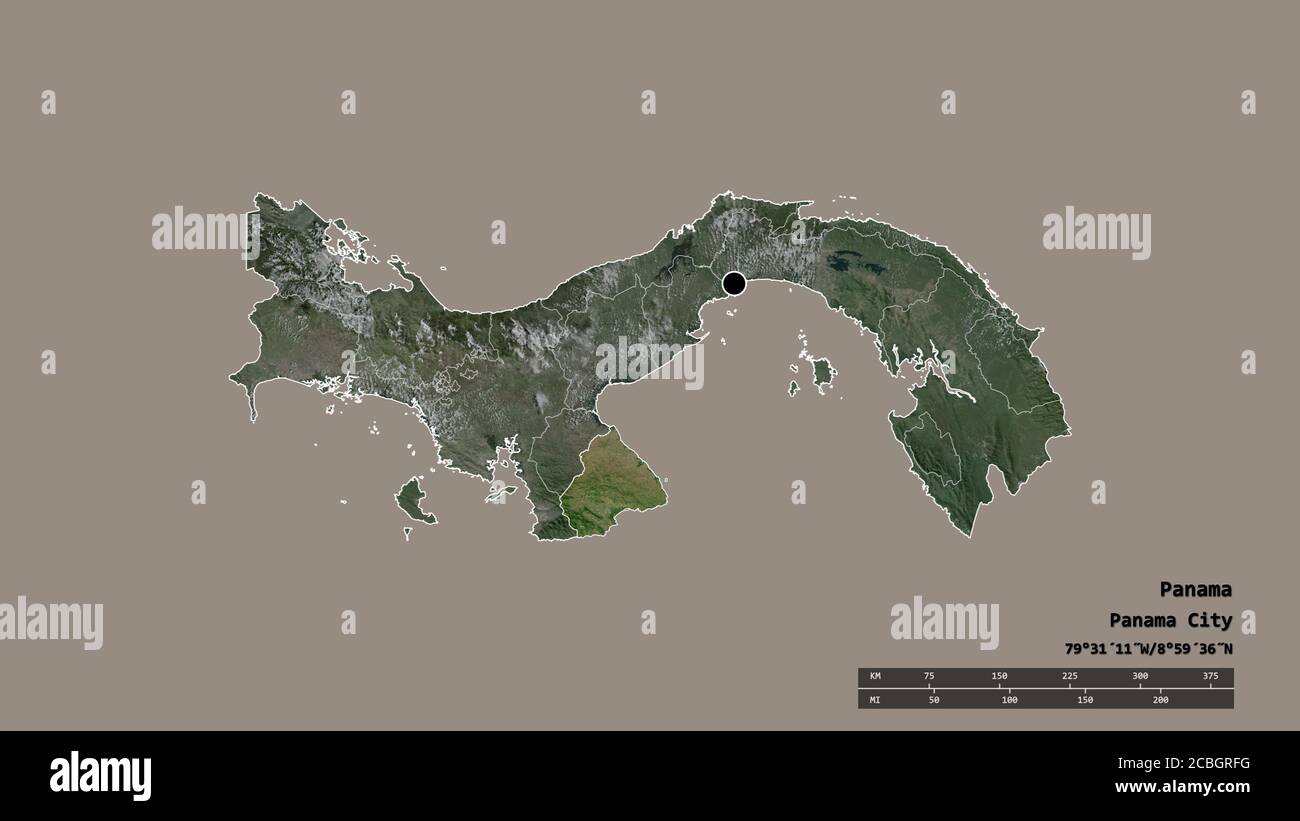 Map Of Los Santos. Panama. 3d Stock Photo, Picture and Royalty