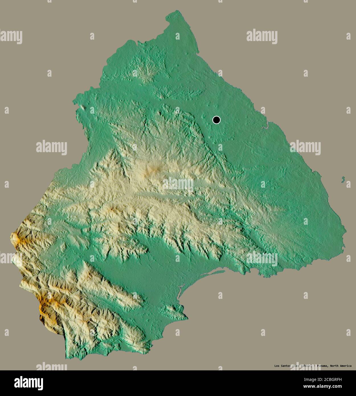 Shape of Los Santos, province of Panama, with its capital isolated