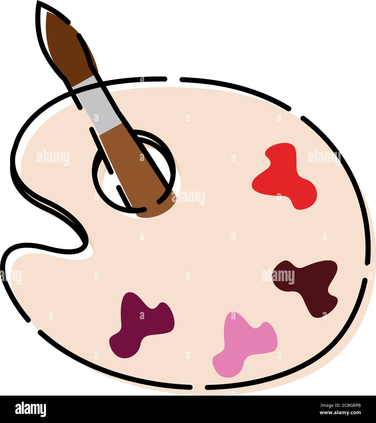 Paint palette and paintbrush Stock Vector Image & Art Alamy