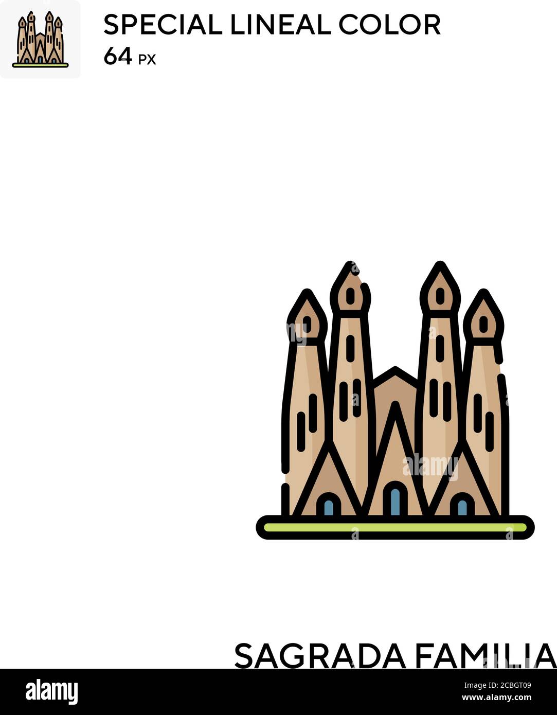 Sagrada familia special lineal color vector icon. Sagrada familia icons ...