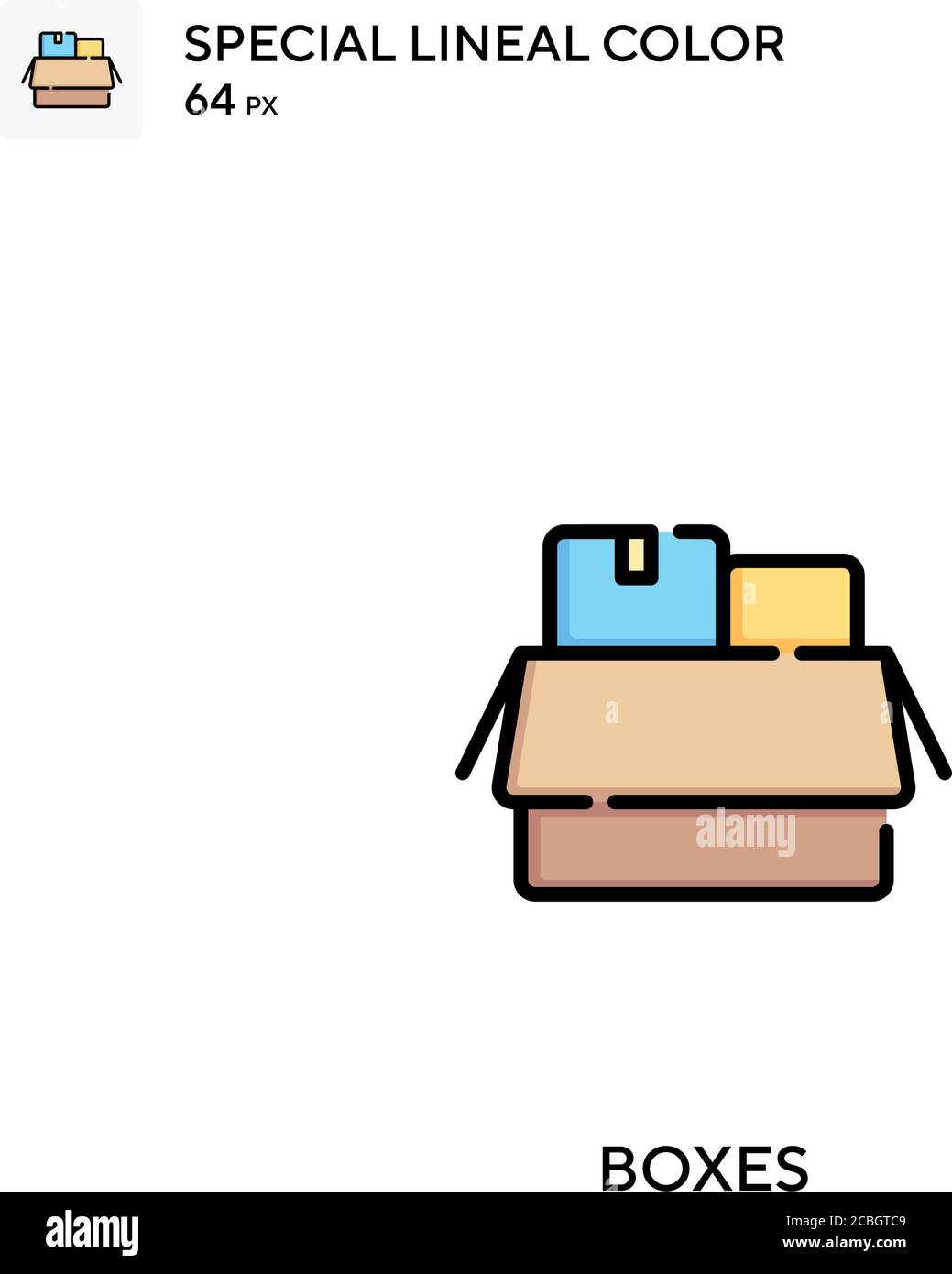 Boxes special lineal color vector icon. Boxes icons for your business ...