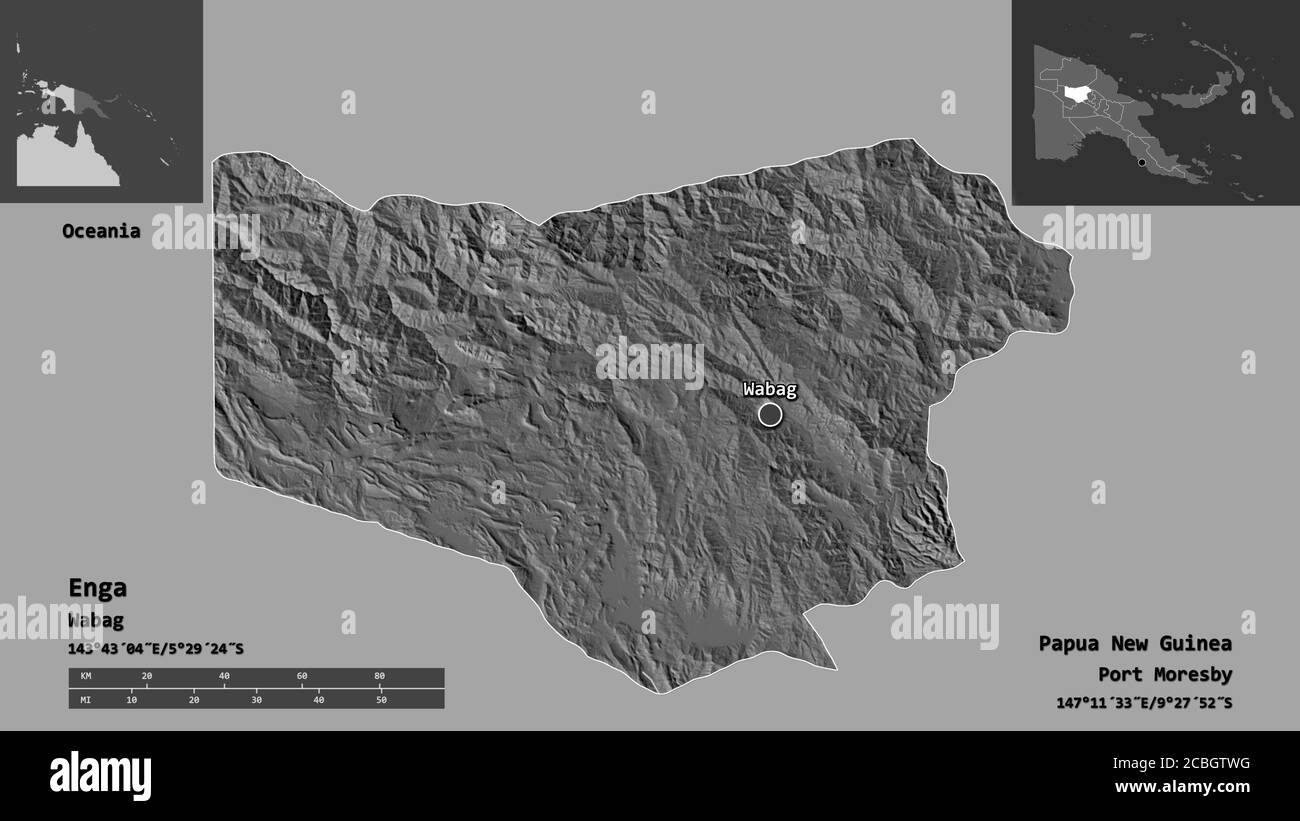 Shape Of Enga Province Of Papua New Guinea And Its Capital Distance