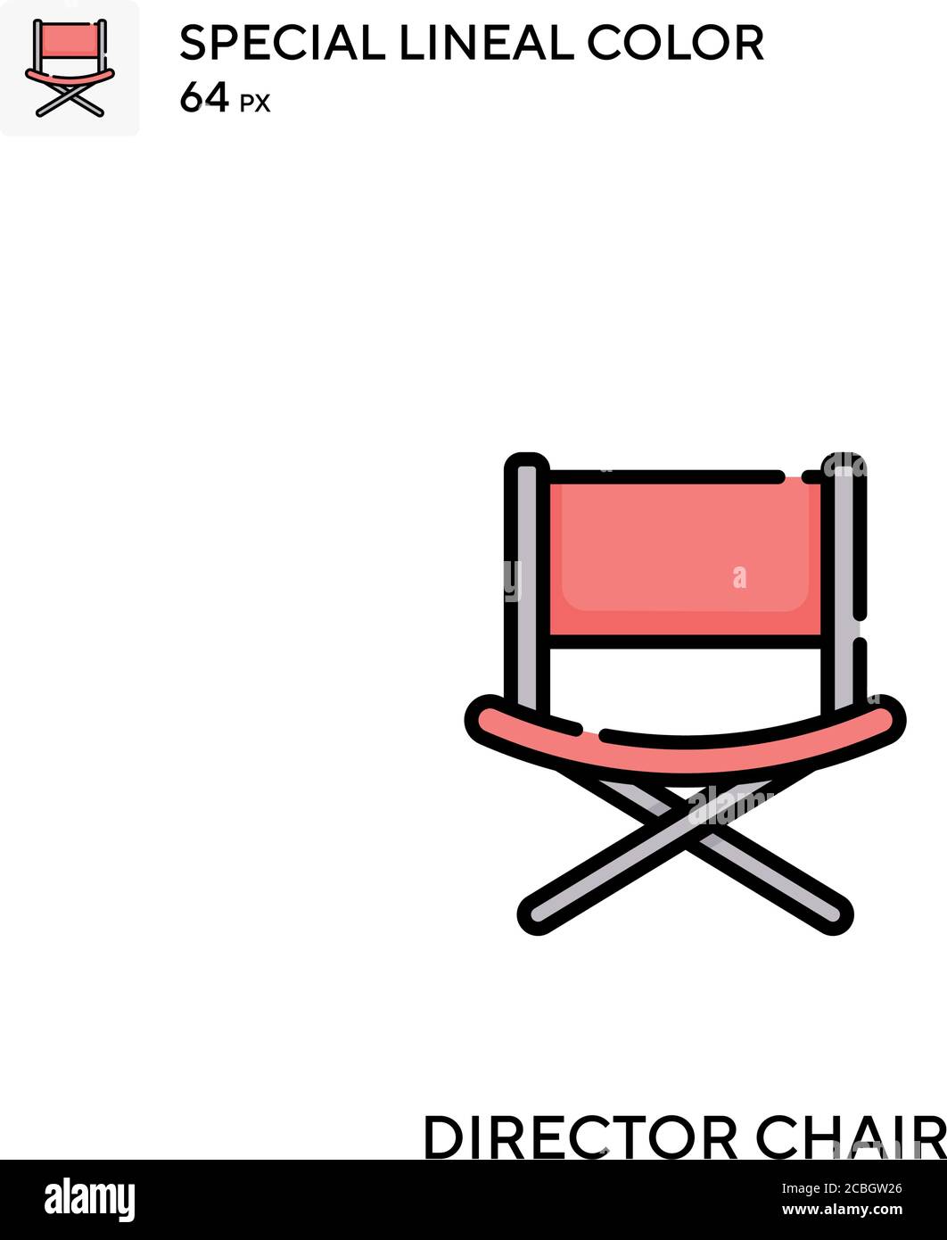 Director chair special lineal color vector icon. Director chair icons