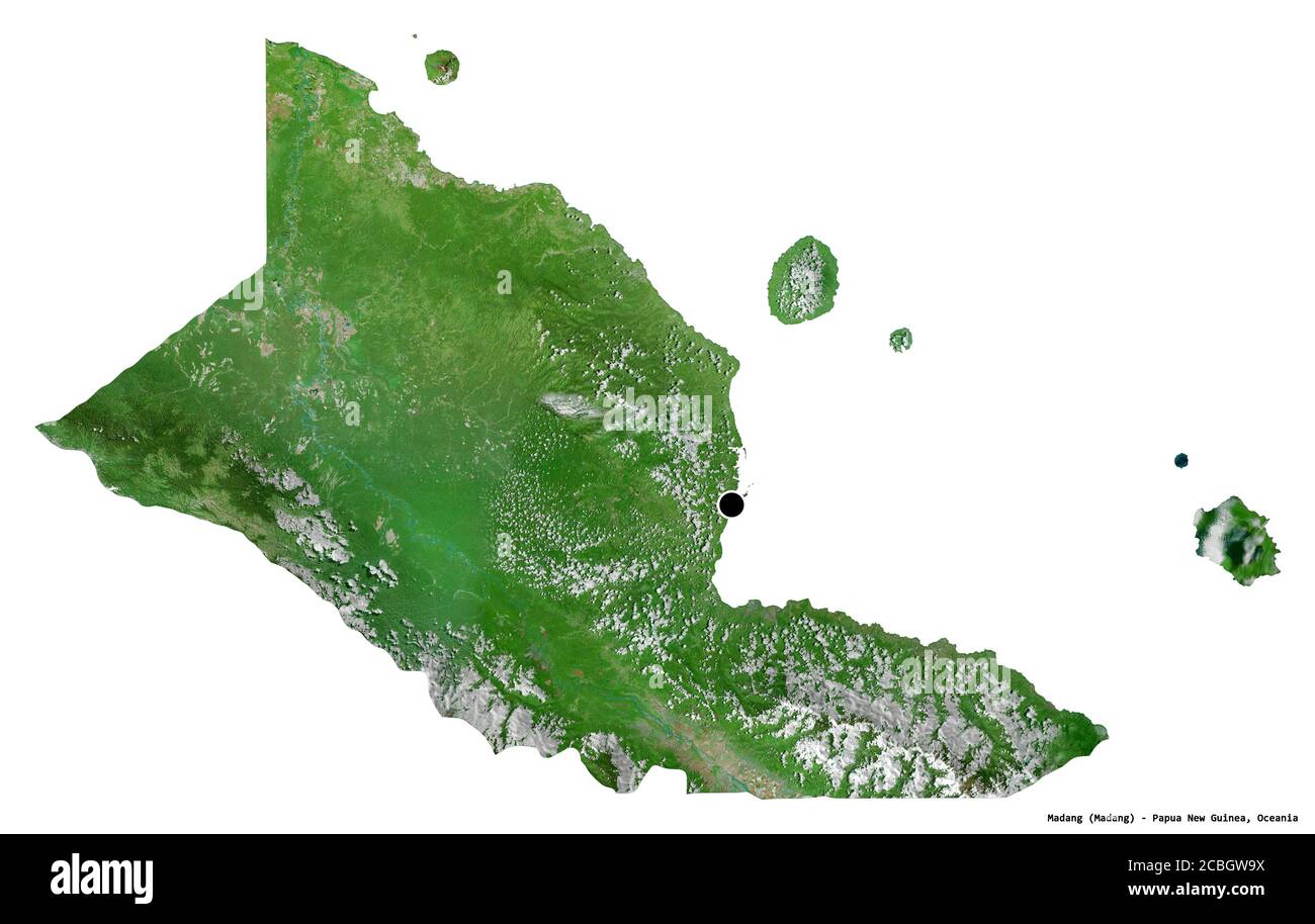 Shape of Madang, province of Papua New Guinea, with its capital