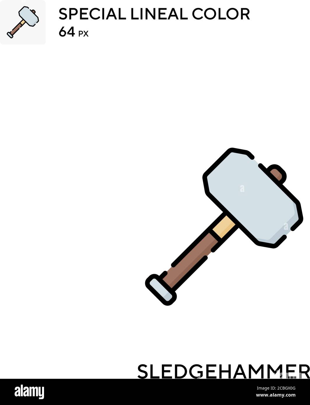Sledgehammer special lineal color vector icon. Sledgehammer icons for your business project