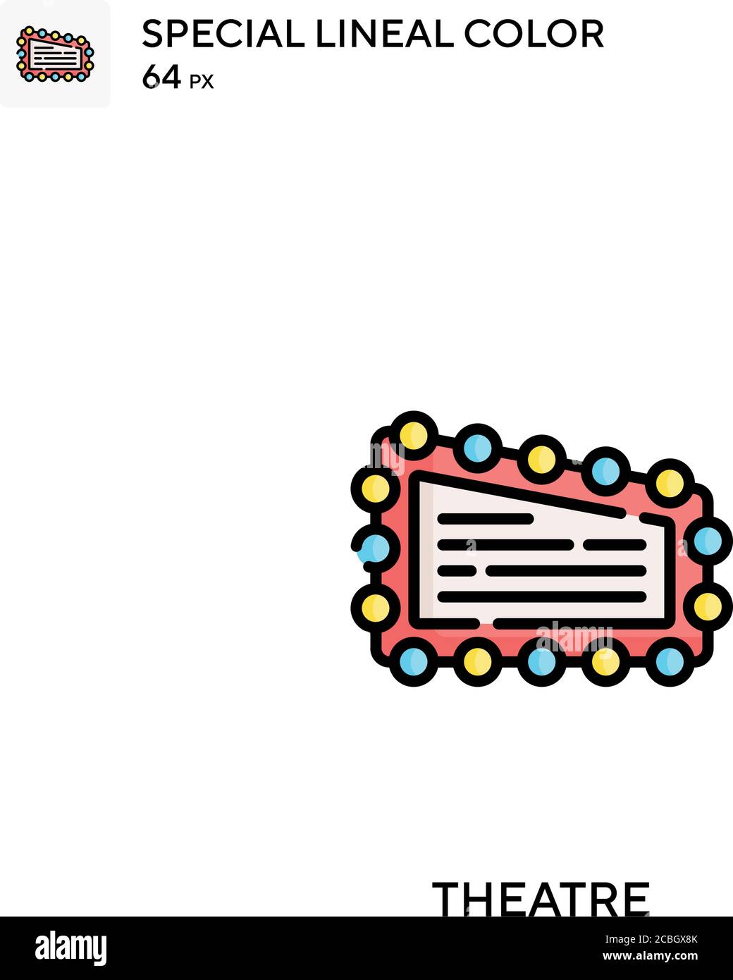 Theatre special lineal color vector icon. Theatre icons for your ...