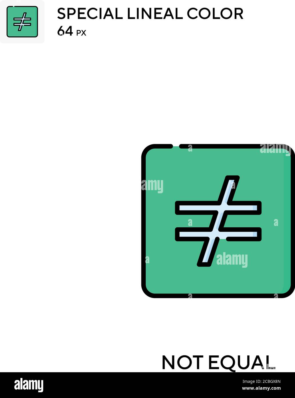 Not equal special lineal color vector icon. Not equal icons for your business project Stock