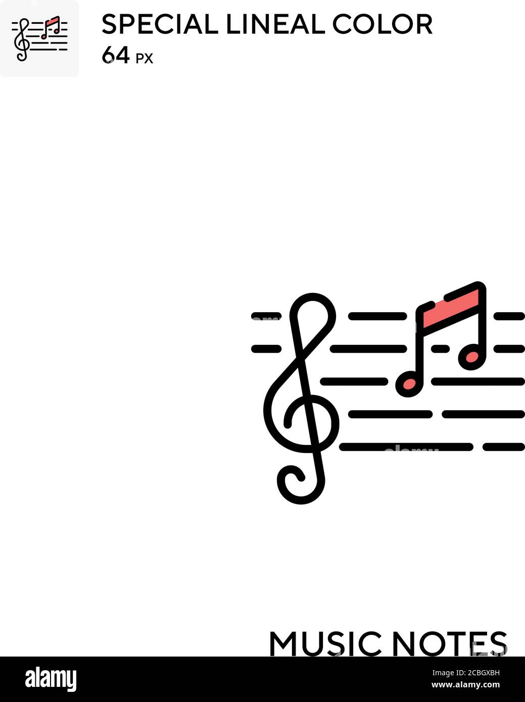 Music notes special lineal color vector icon. Music notes icons for ...