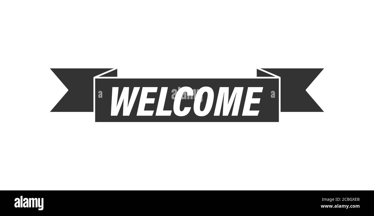 Tape with the words Welcome for a banner, stickers and labels Throughout Welcome Banner Template