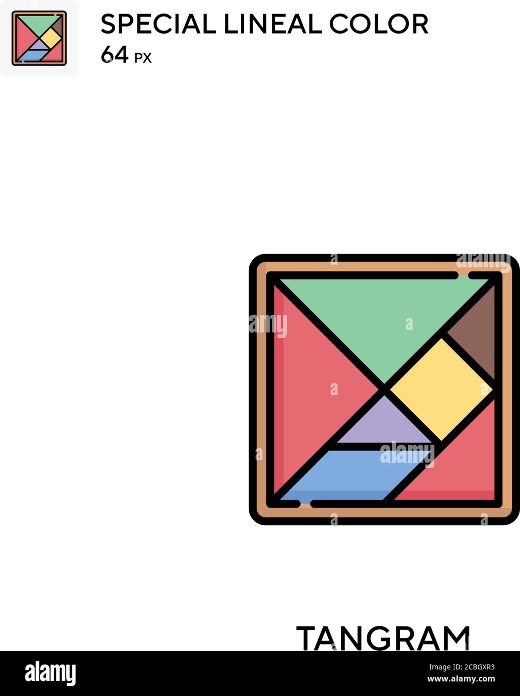 Tangram special lineal color vector icon. Tangram icons for your ...