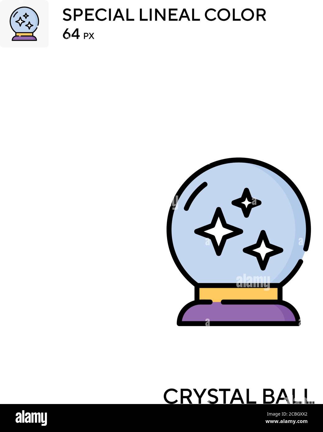 Crystal ball special lineal color vector icon. Crystal ball icons for ...