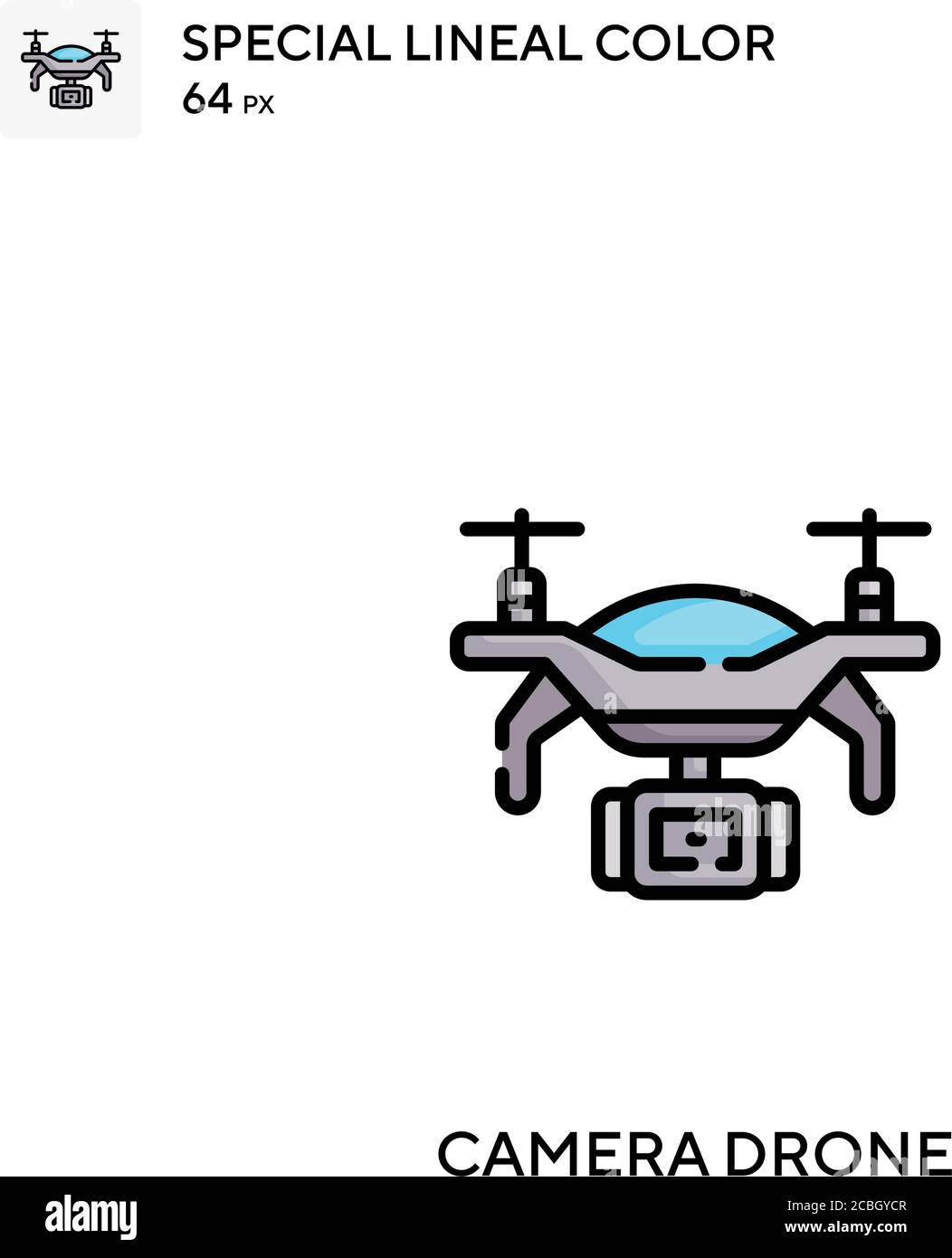 Camera drone special lineal color vector icon. Camera drone icons for your business project Stock Vector