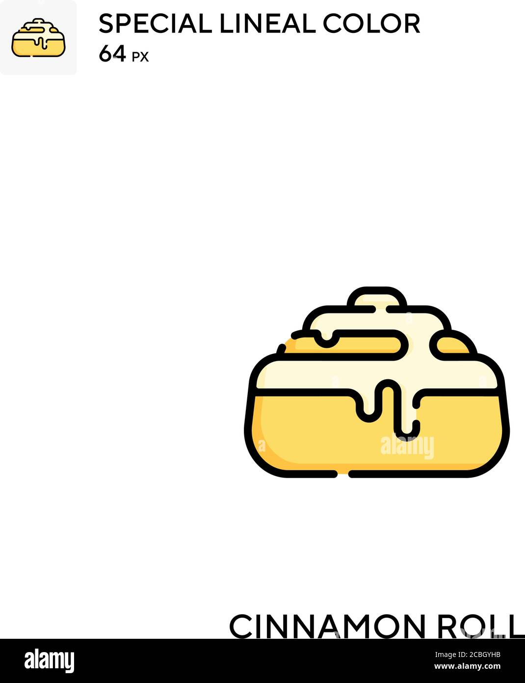 Cinnamon roll special lineal color vector icon. Cinnamon roll icons for ...