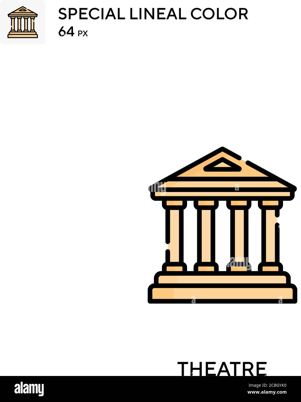 Theatre special lineal color vector icon. Theatre icons for your ...