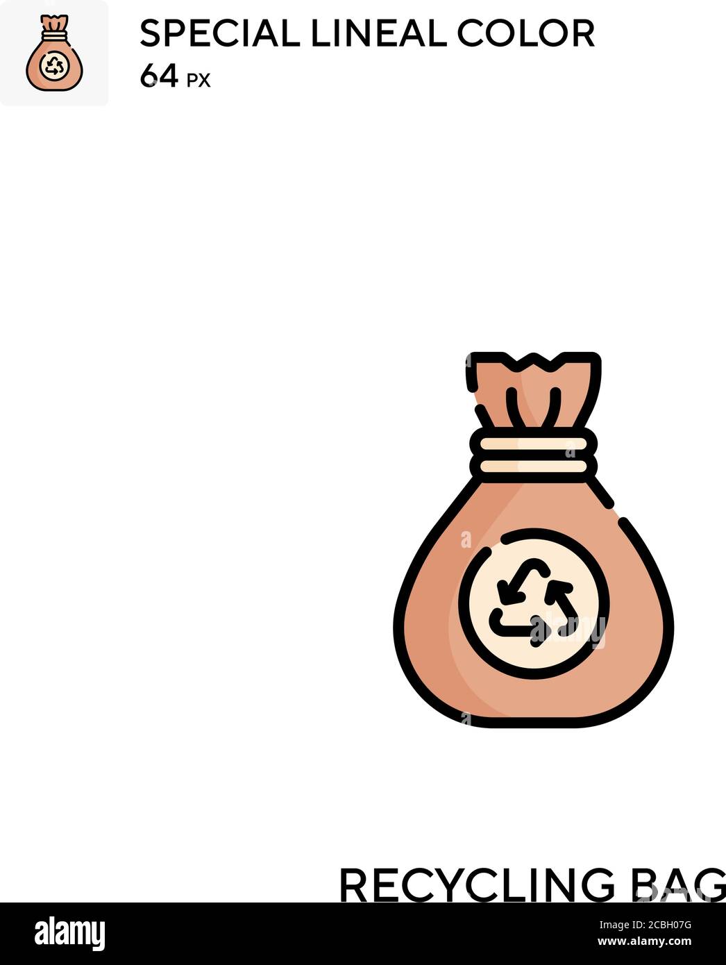Recycling bag special lineal color vector icon. Recycling bag icons for ...