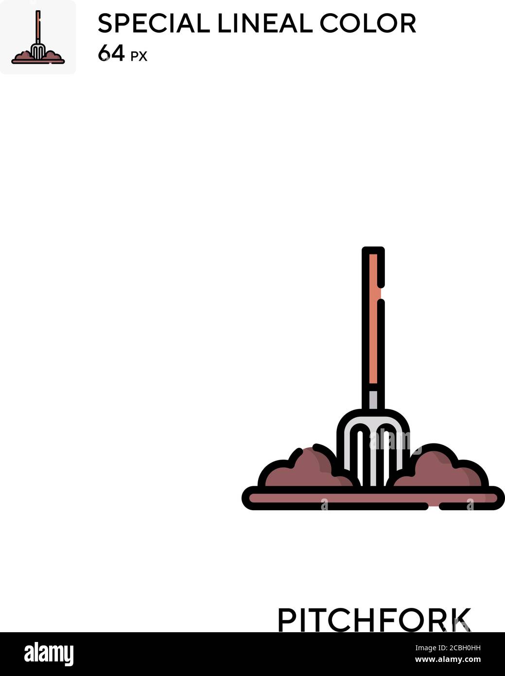 Pitchfork special lineal color vector icon. Pitchfork icons for your