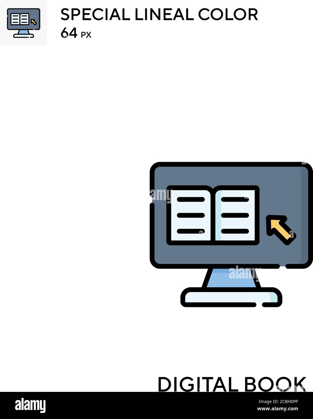 Digital book special lineal color vector icon. Digital book icons for ...