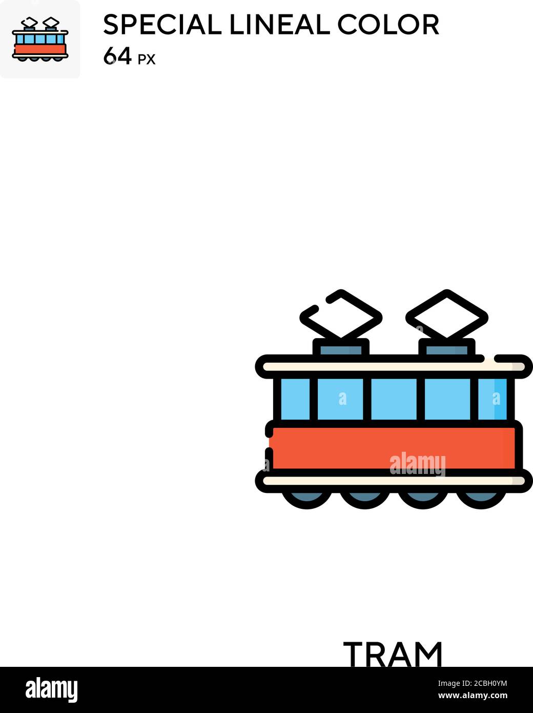 Tram special lineal color vector icon. Tram icons for your business project Stock Vector