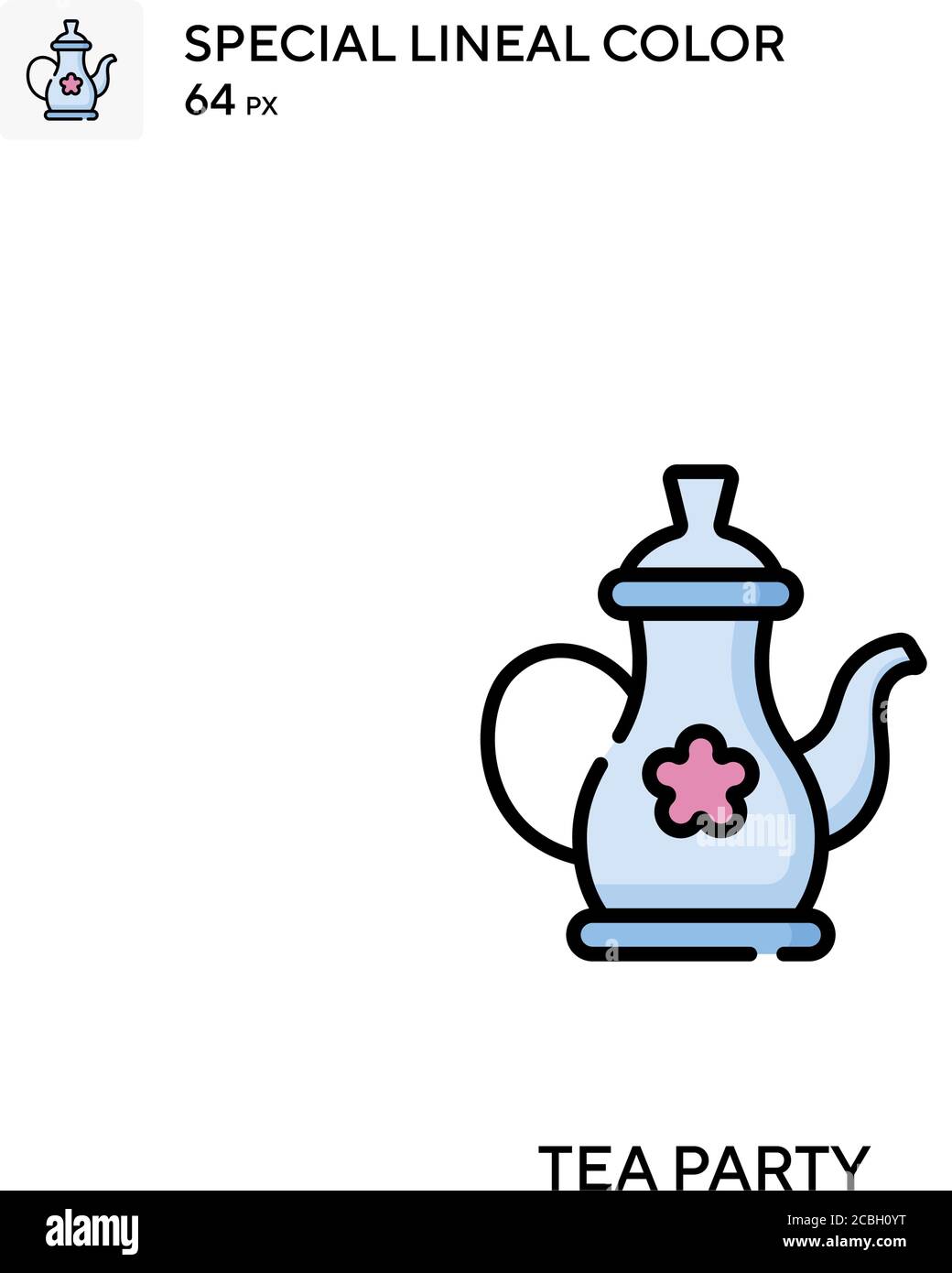 Tea party special lineal color vector icon. Tea party icons for your ...